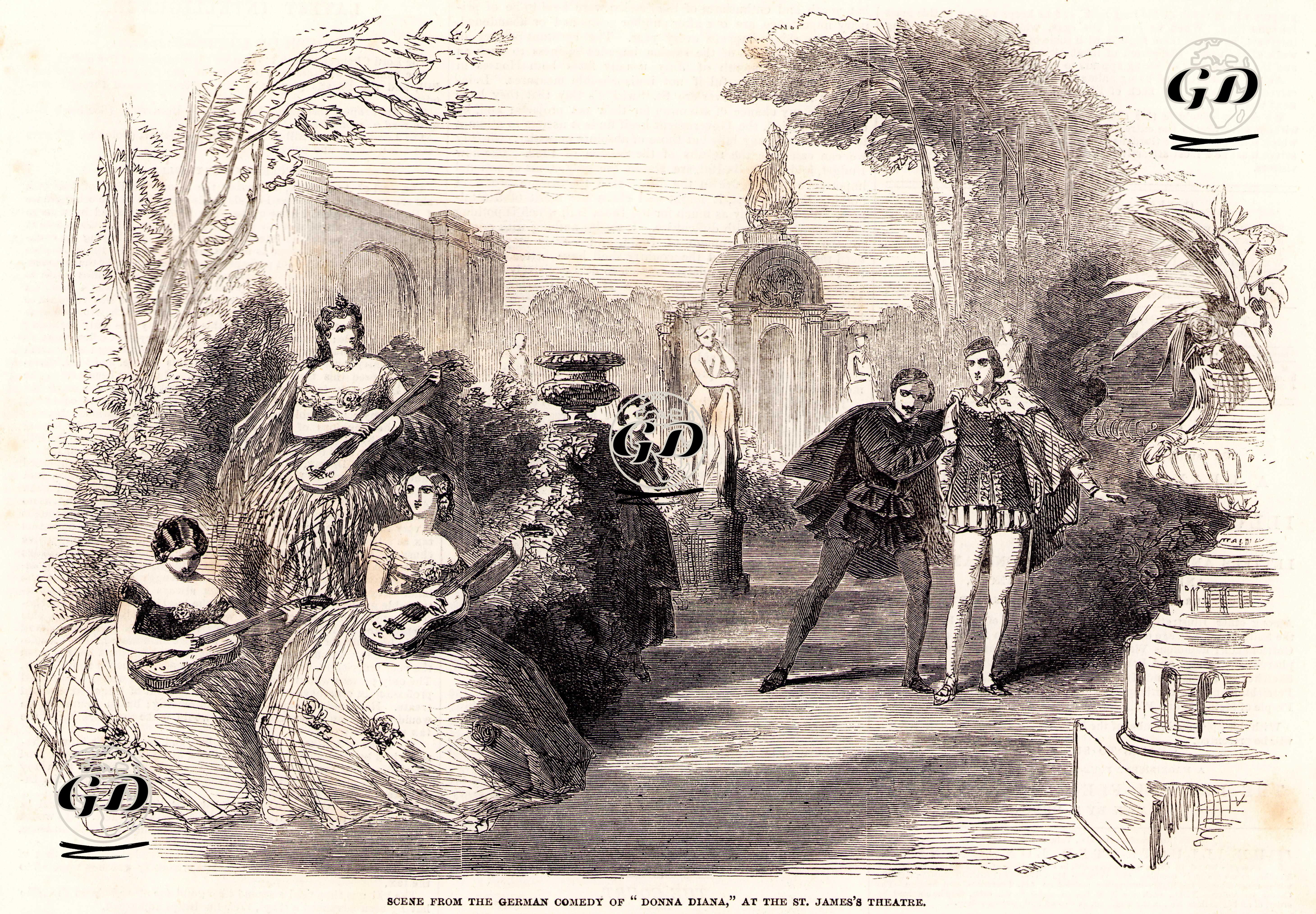 Scene From The German Comedy "Donna Diana" At The St. James's  Theatre -  - 1853