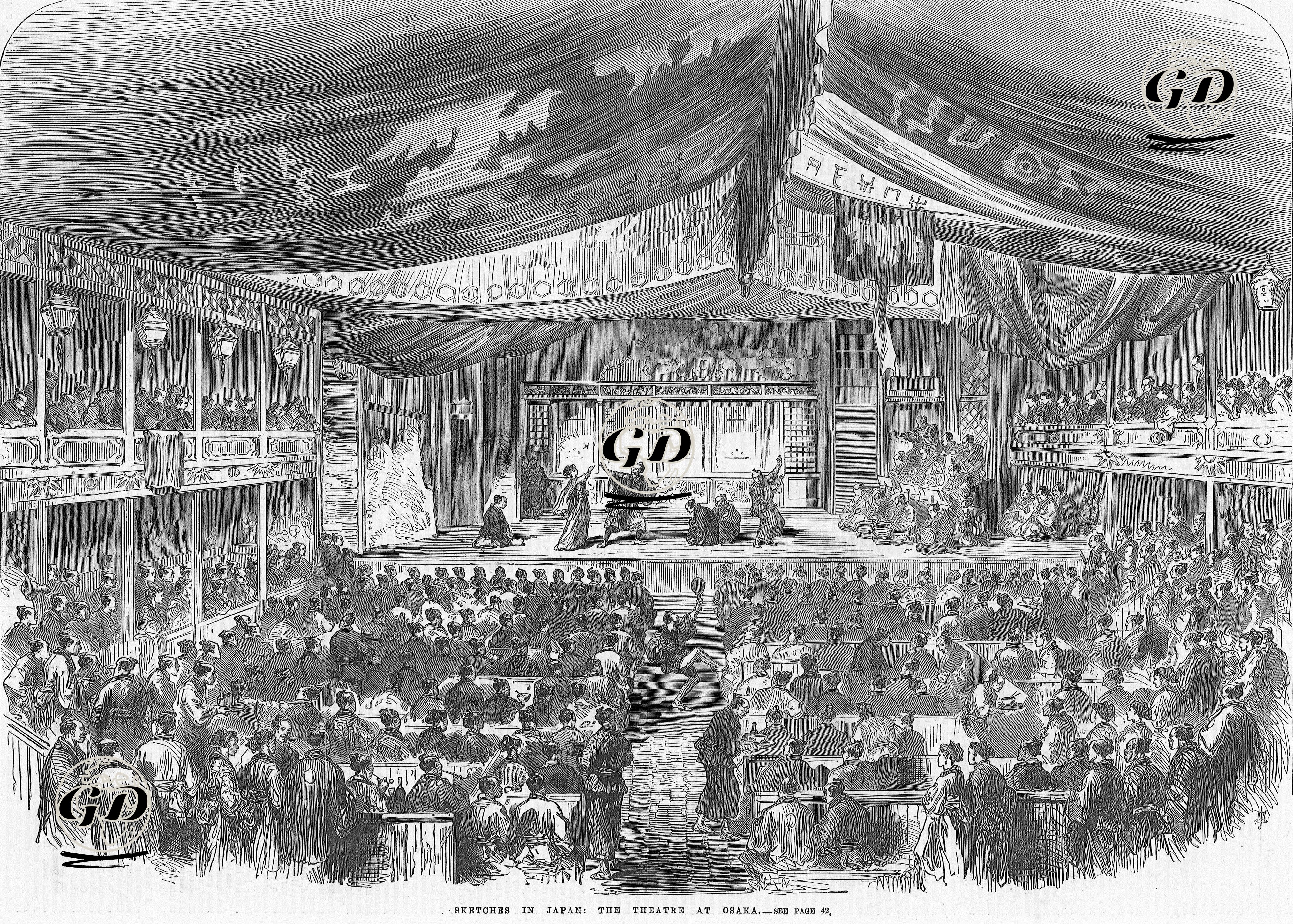 Osaka'da Tiyatro  -  - 1868