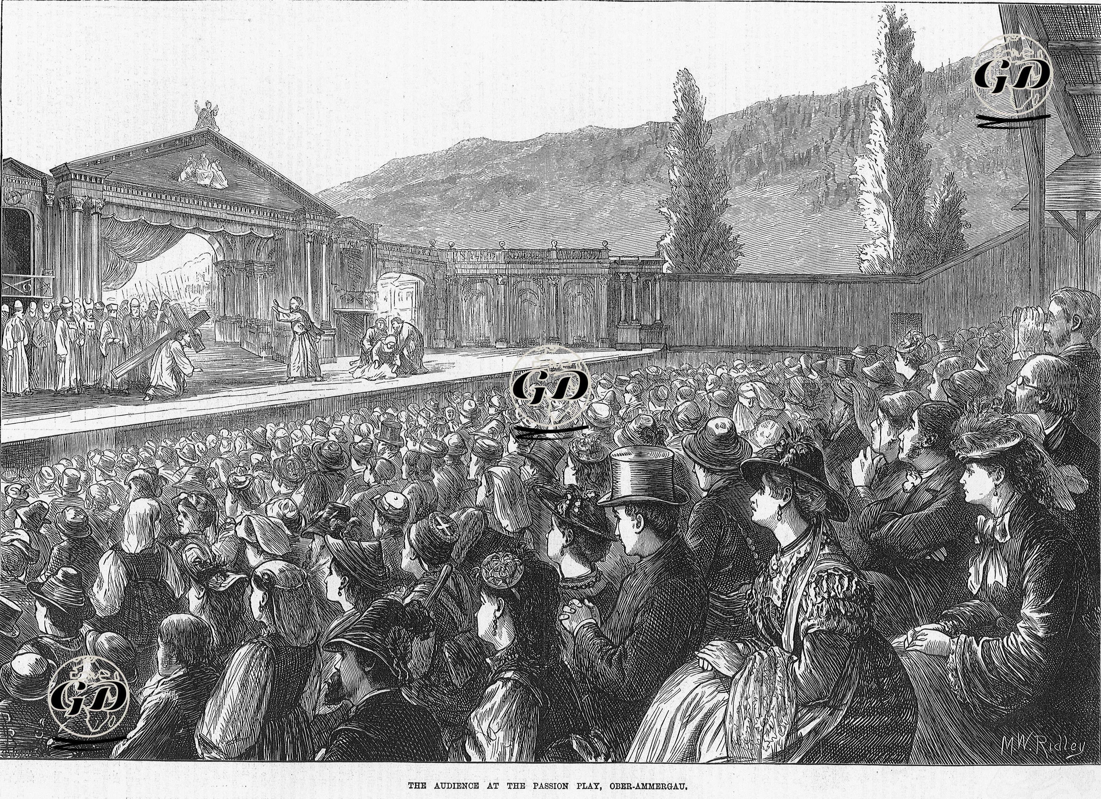 "İhtiras Oyunu'nundaki" Seyirciler, Oberammergau  -  - 1871