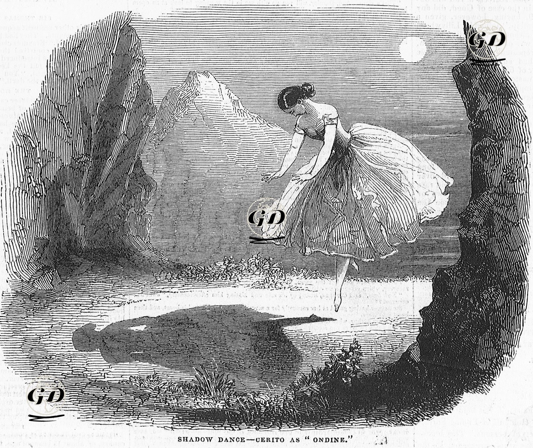 Ondine Rolünde iken Gölge Dansı Yapan Fanny Cerrito  -  - 1843