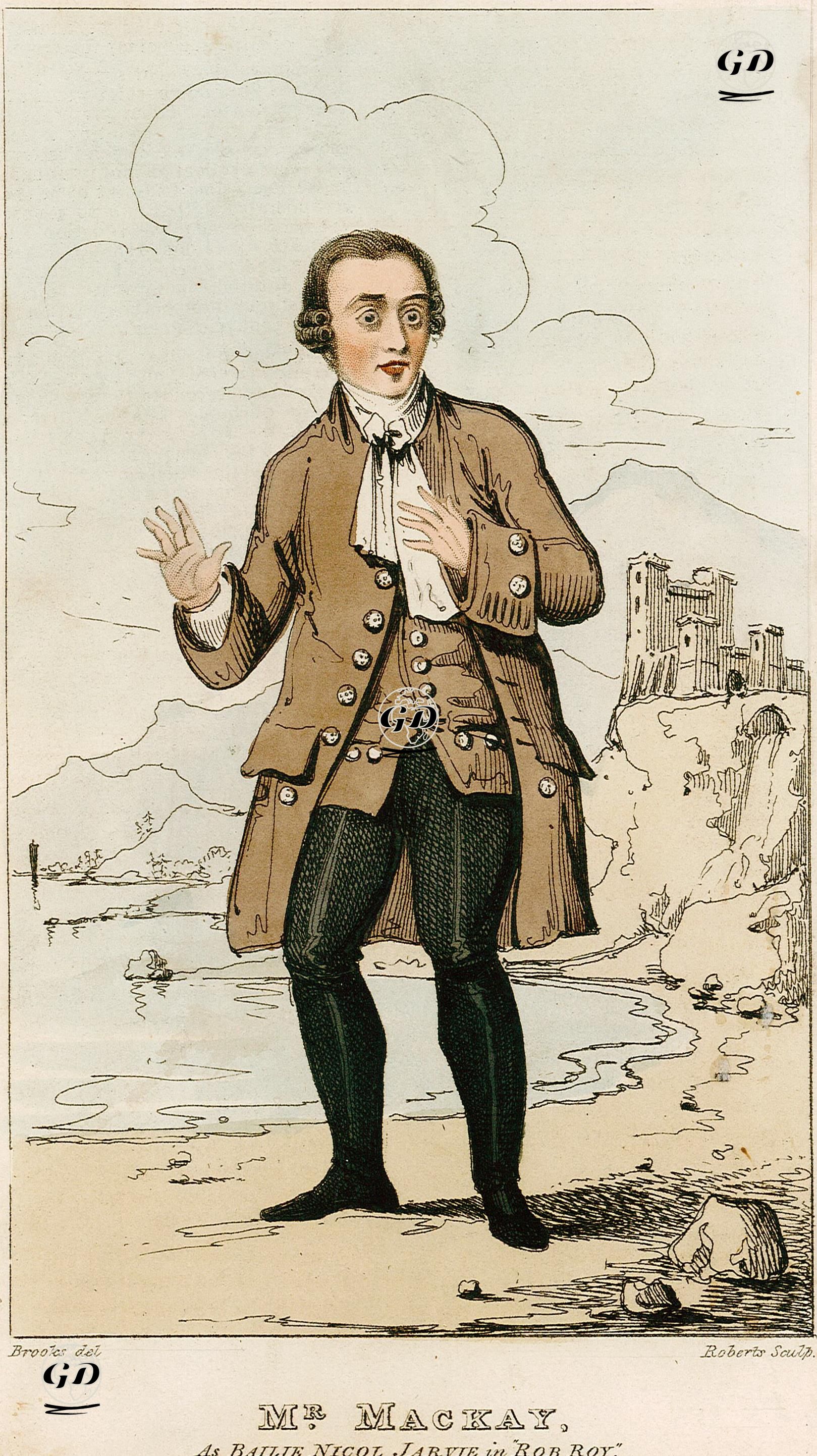 "Rob Roy" Oyununda Charles Mackay Bailie Nicol Jarvie Rolünde  - Vincent Brooks (1814-1885) - 1840's