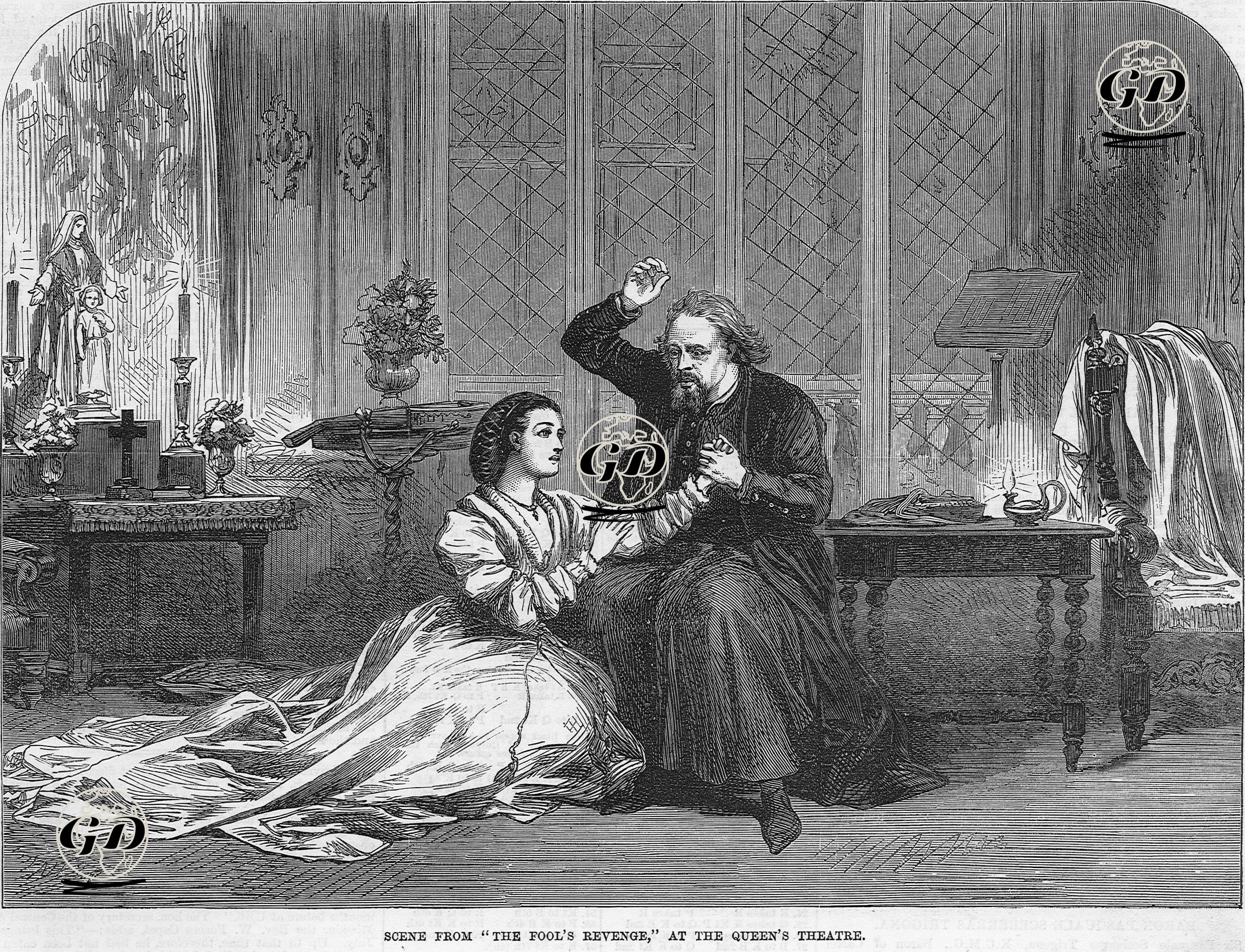 "Aptalın İntikamı" Oyunundan Bir Sahne, Kraliyet Tiyatrosu  -  - 1870