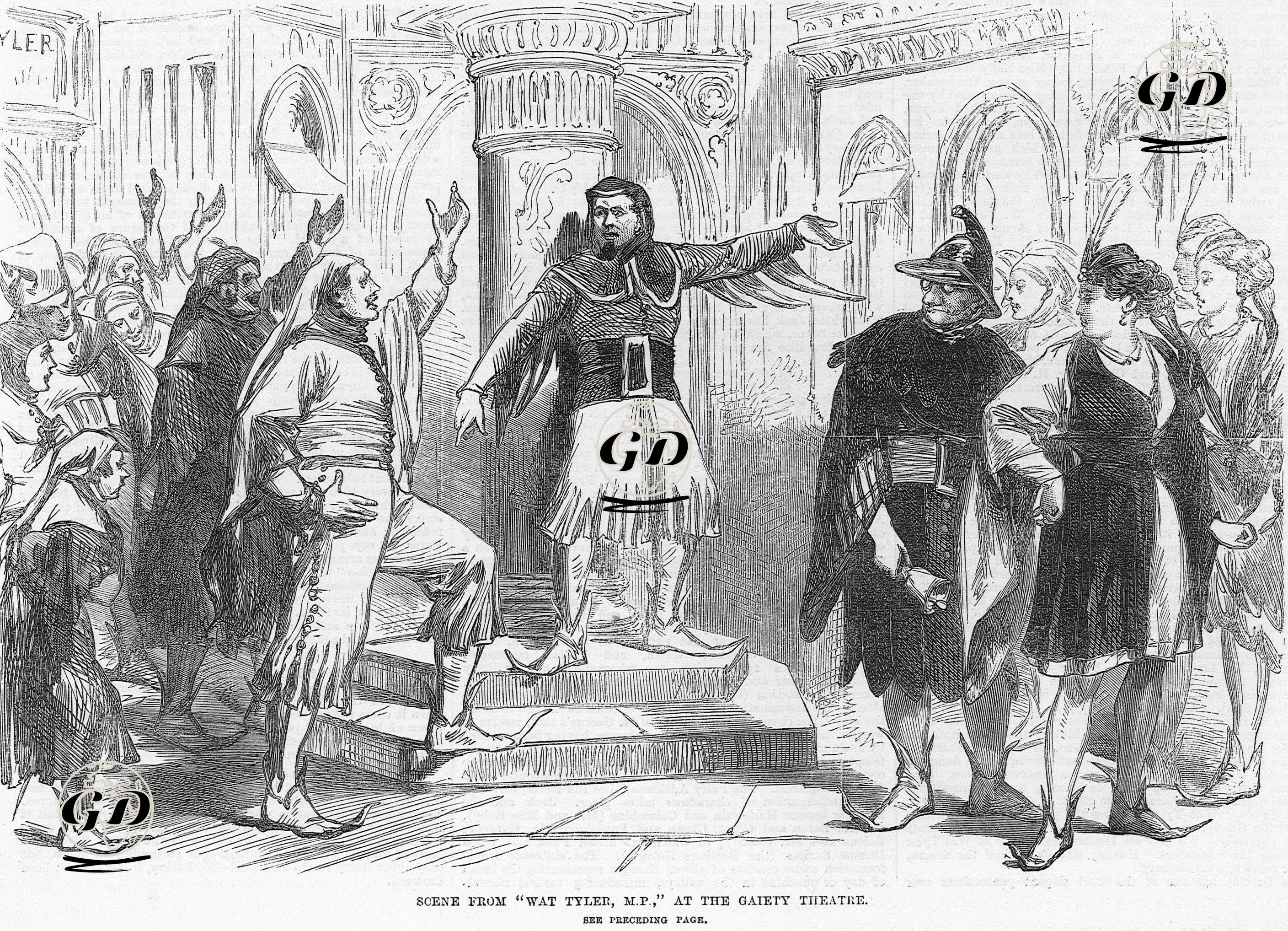 Scene From "Wat Tyler M.P." At The Gaiety Theatre  -  - 1870