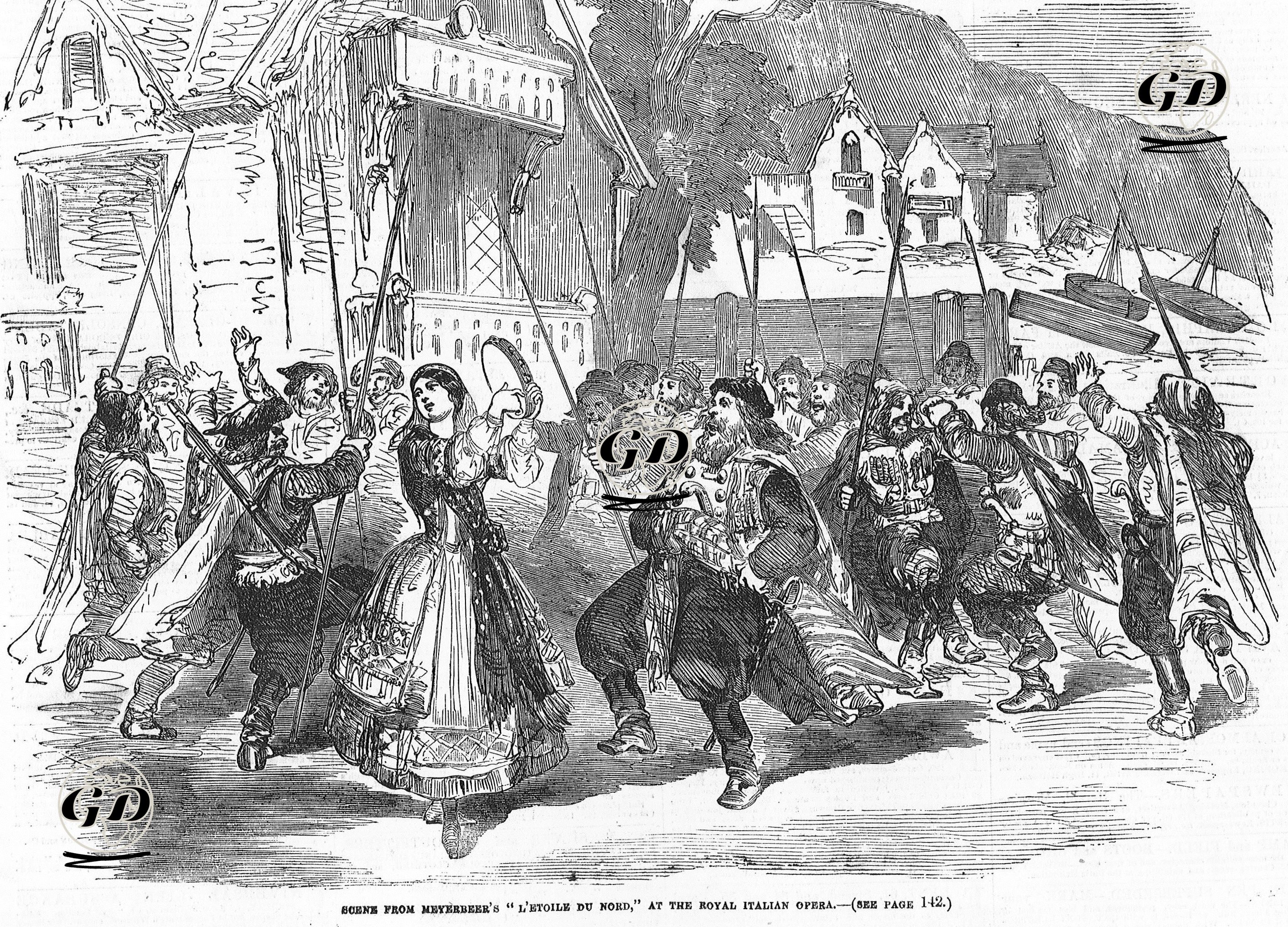 Giacomo Meyerbeer'in Bestelediği "Kuzey Yıldızı" Operasından Bir Sahne, Kraliyet İtalyan Operası  -  - 1855