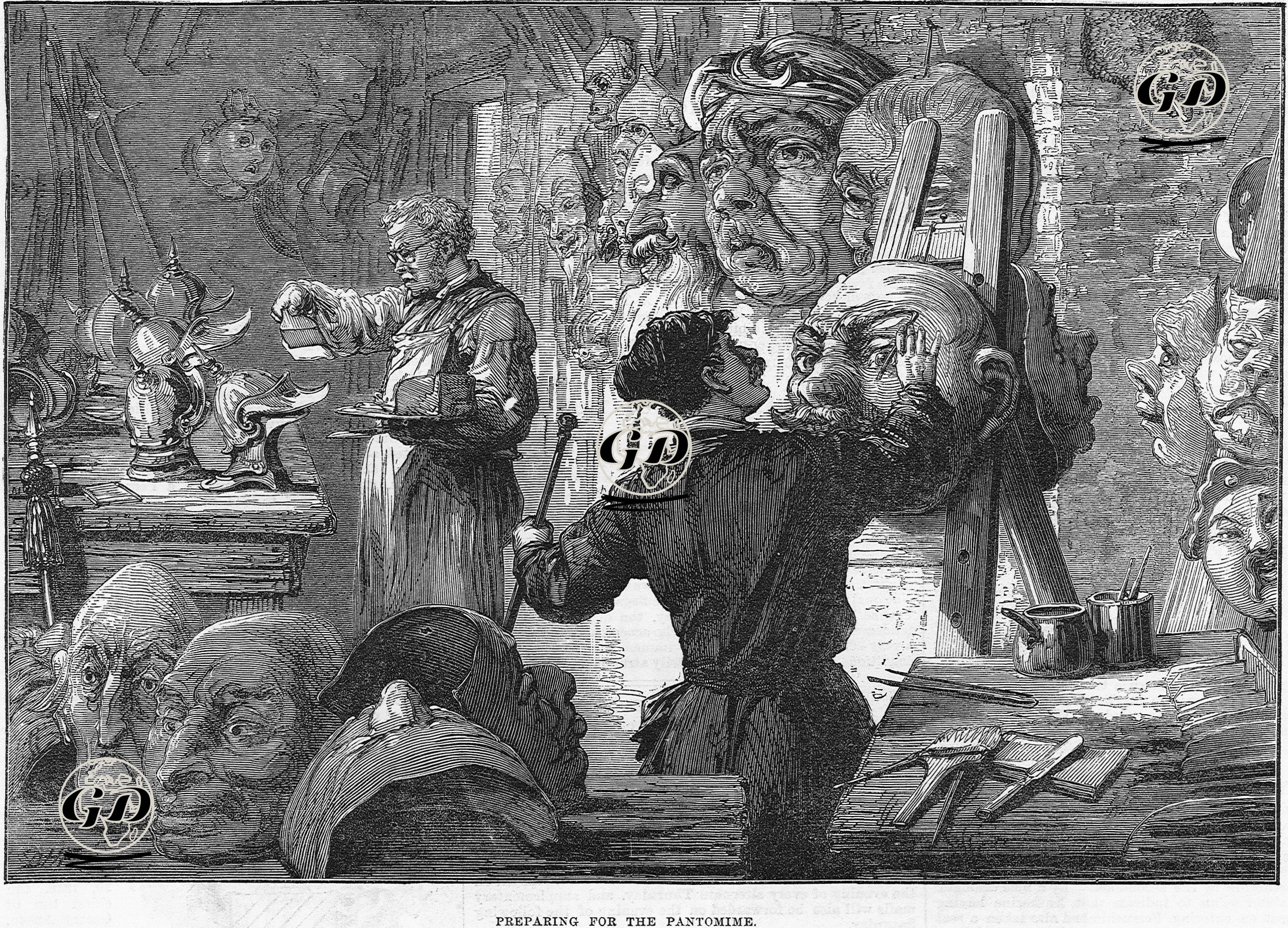Preparing For The Pantomime -  - 1870