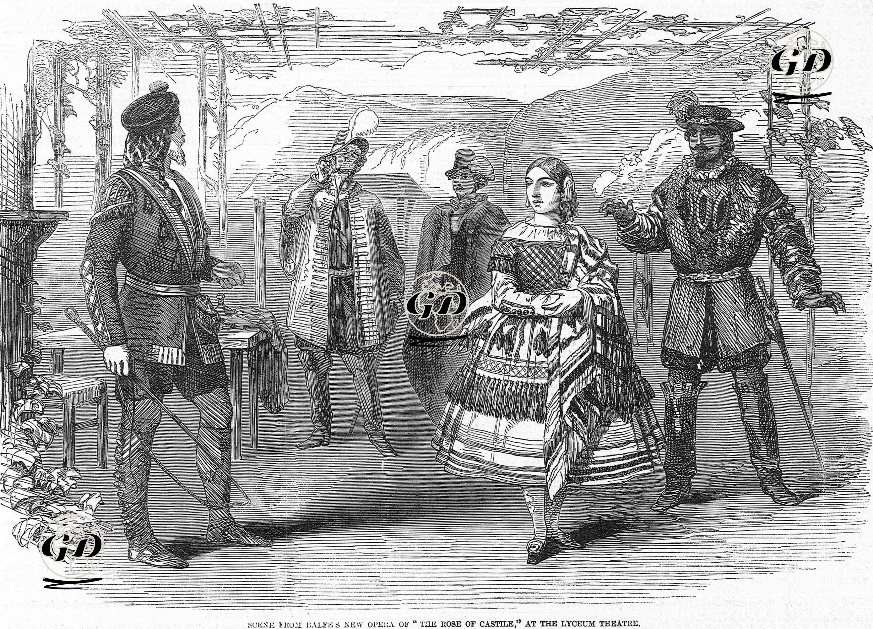 "Kastilya'nn Gülü" Operasından Bir Sahne, Lyceum Tiyatrosu  -  - 1857