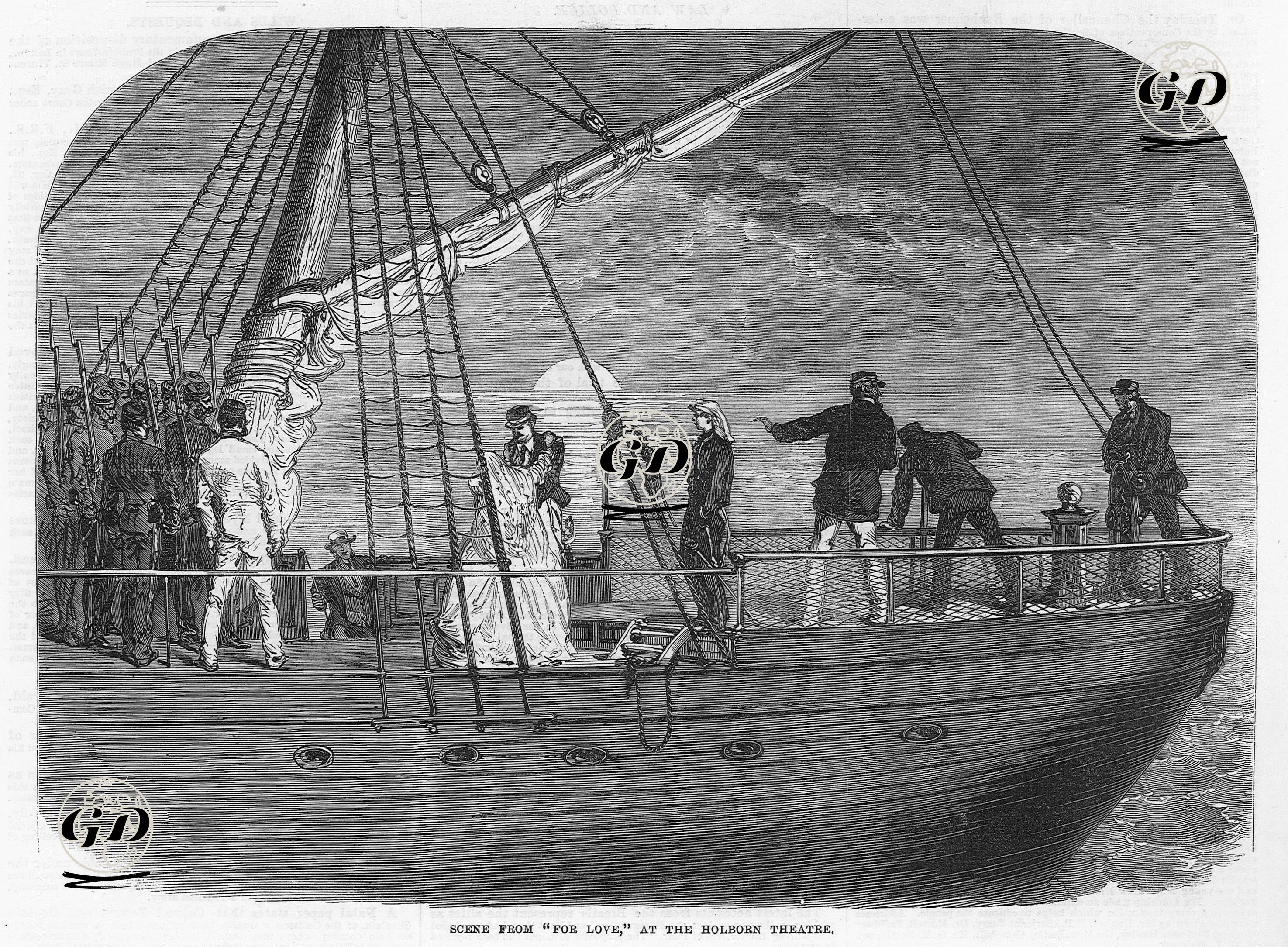 Scene From "For Love", At The Holborn Theatre  -  - 1867