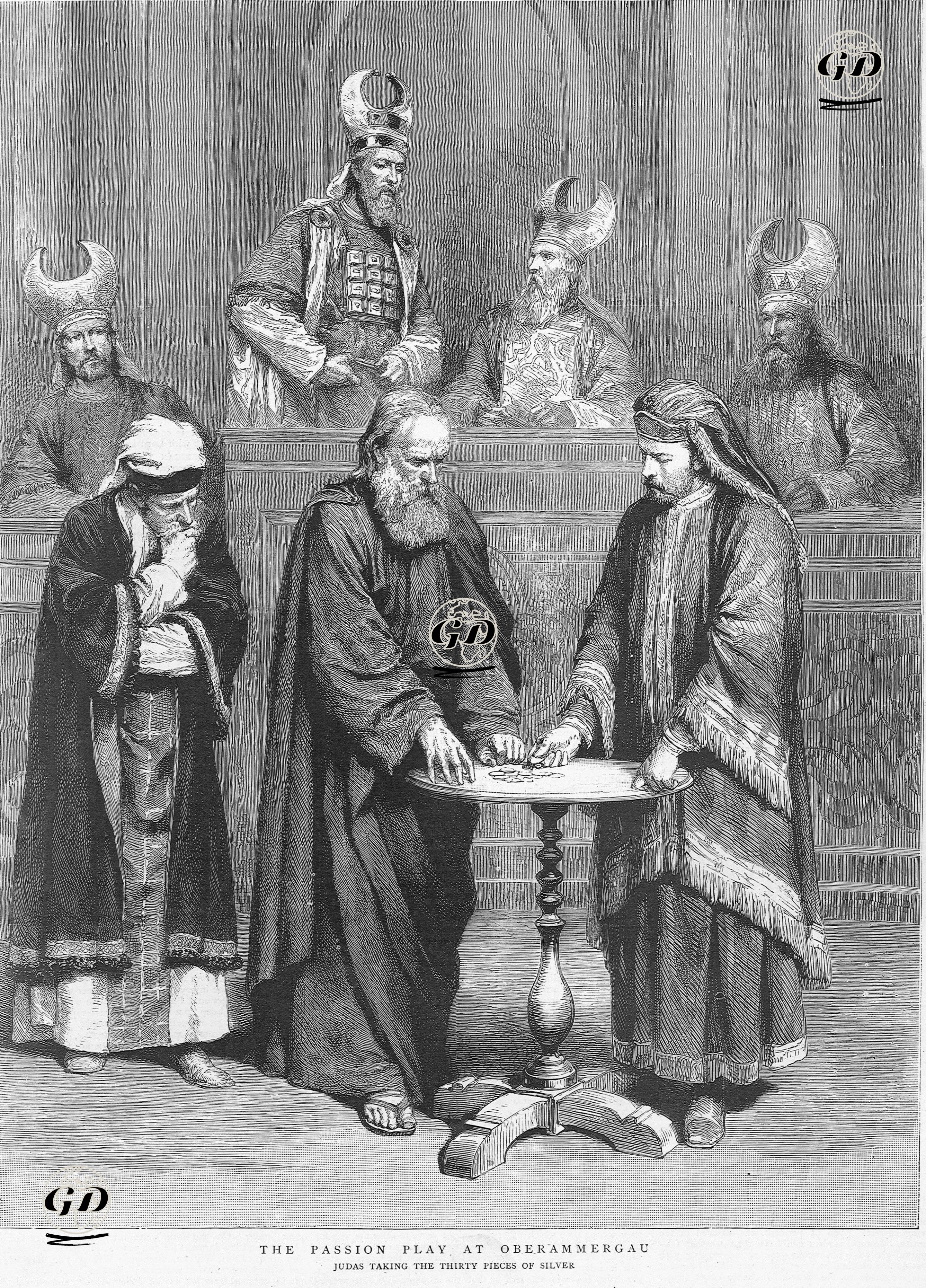"İhtiras Oyunu" Oyununda Judas Üçüncü Gümüşü Alıyor, Oberammergau  -  - 1890