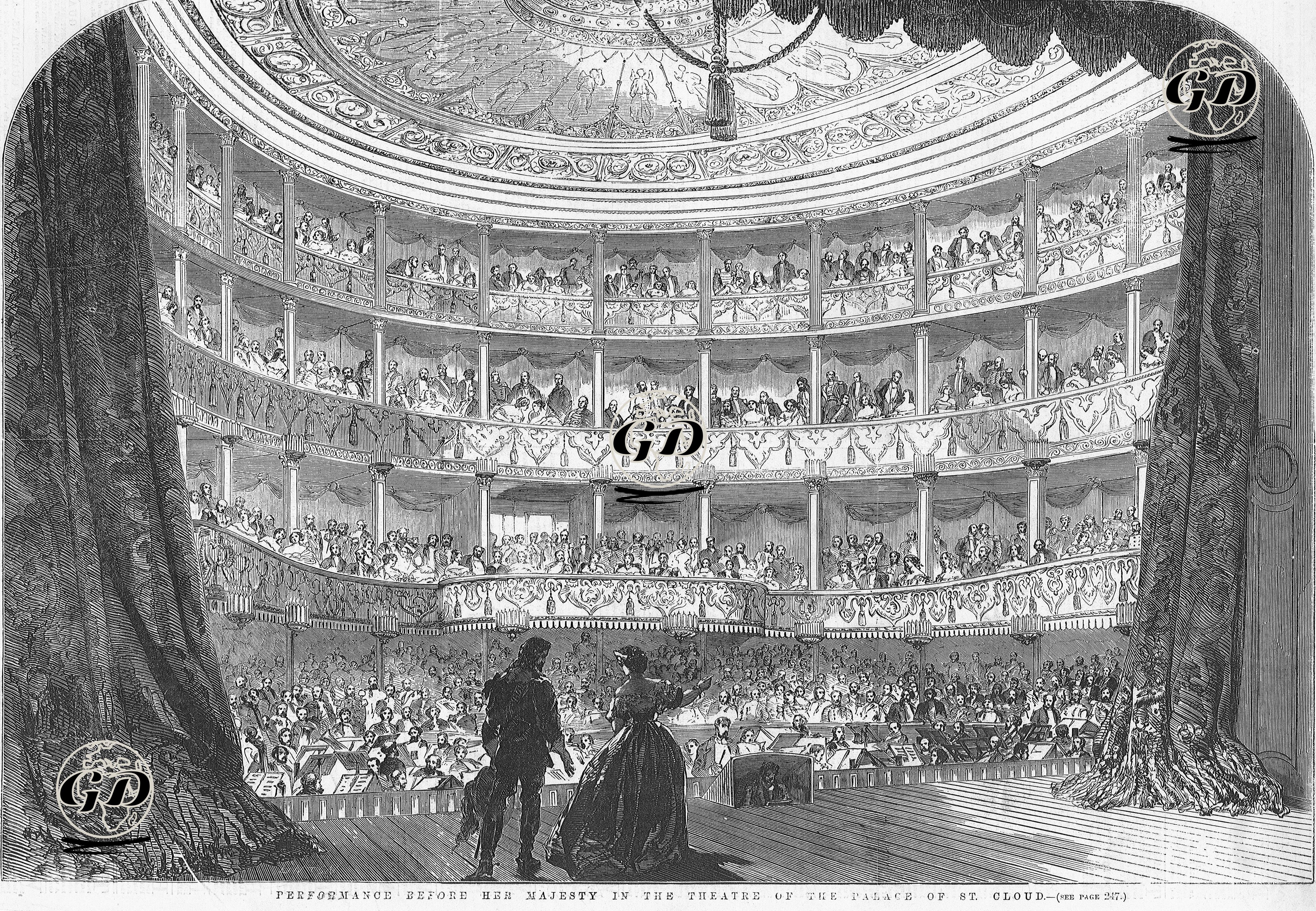 Kraliçenin Saint Cloud Sarayı'nın (Şatosu) Tiyatrosuna Gelmeden Önceki Performans -  - 1855
