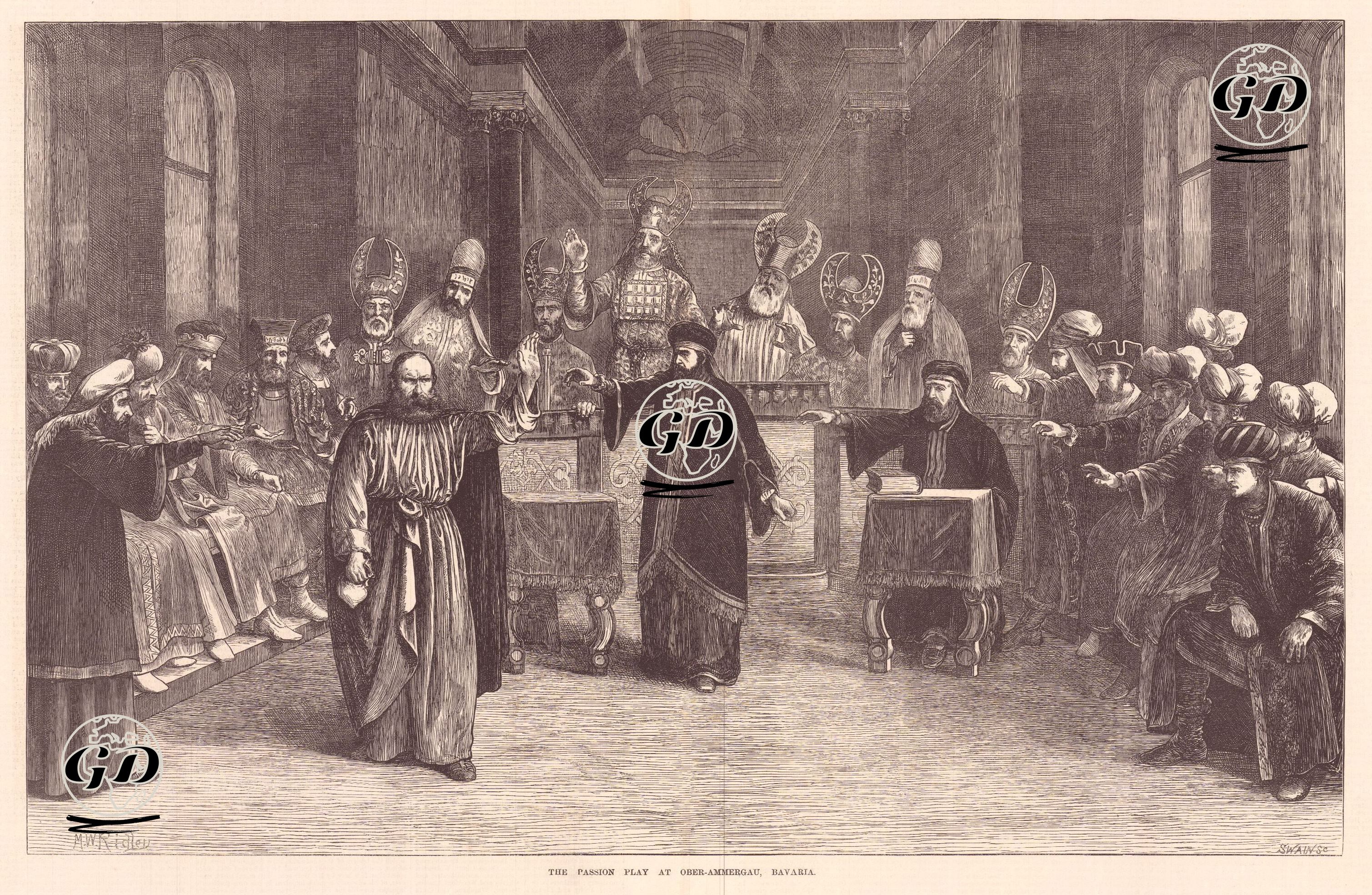 İhtiras Oyunu, Oberammergau, Bavaria  - alfred Rankley (1819-1872) - 1871