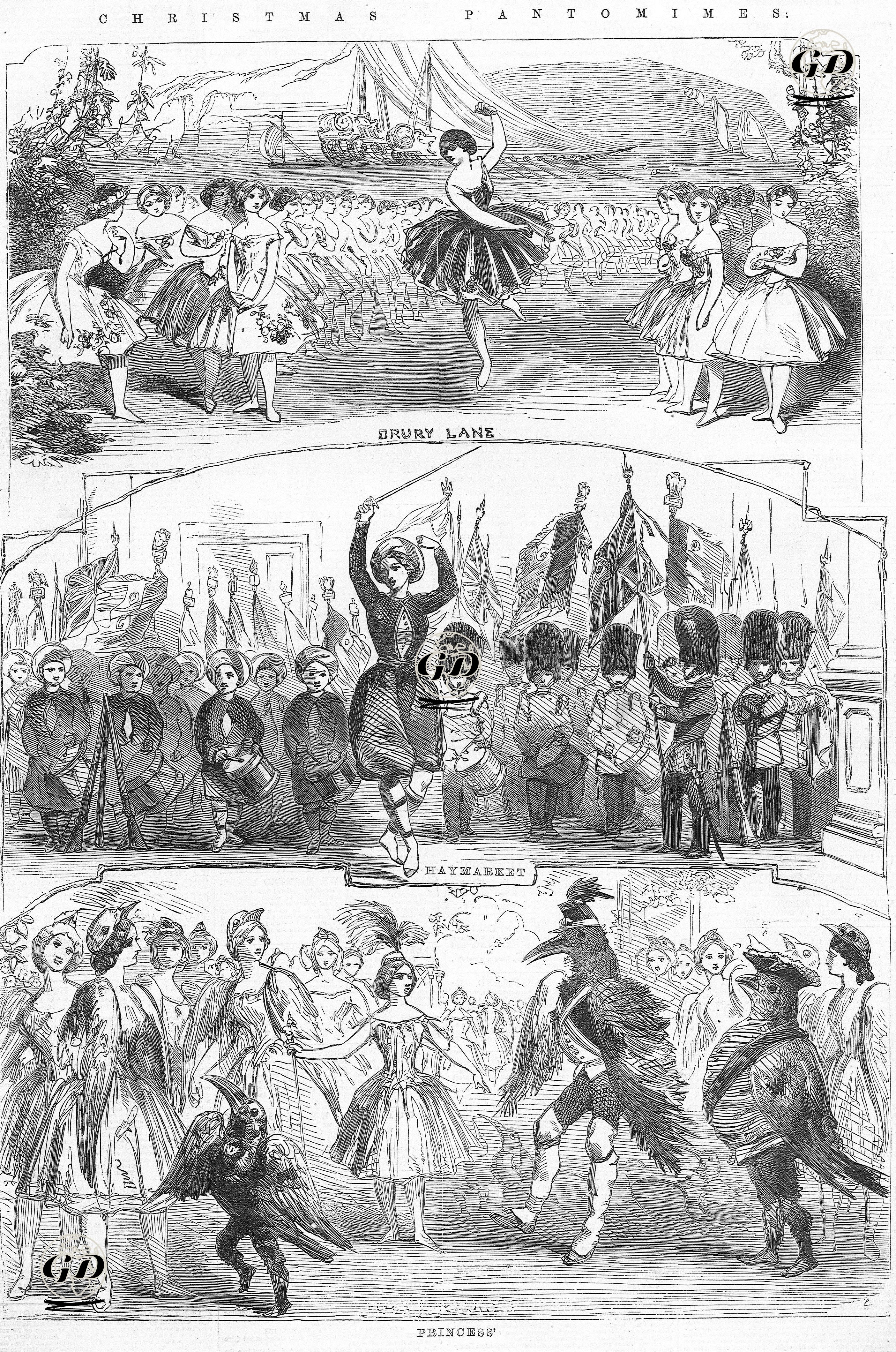  Londra'da Tiyatrolarında Oynanan Yılbaşı Pantomimleri -  - 1856