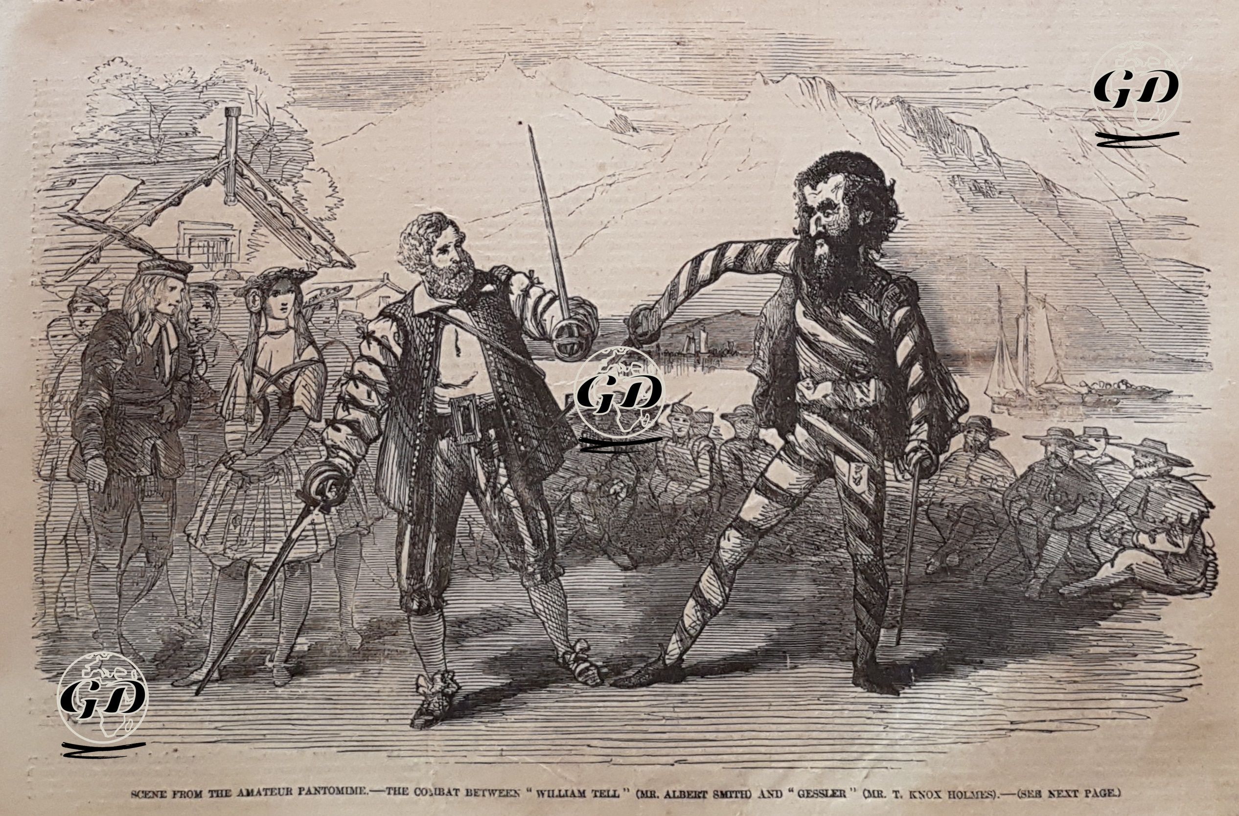  "William Tell" (Albert Smith) Ve "Gessler" (T.Knox Holmes) Döğüşme Sahnesinin Canlandırıldığı Amatör Pandomim -  - 1856