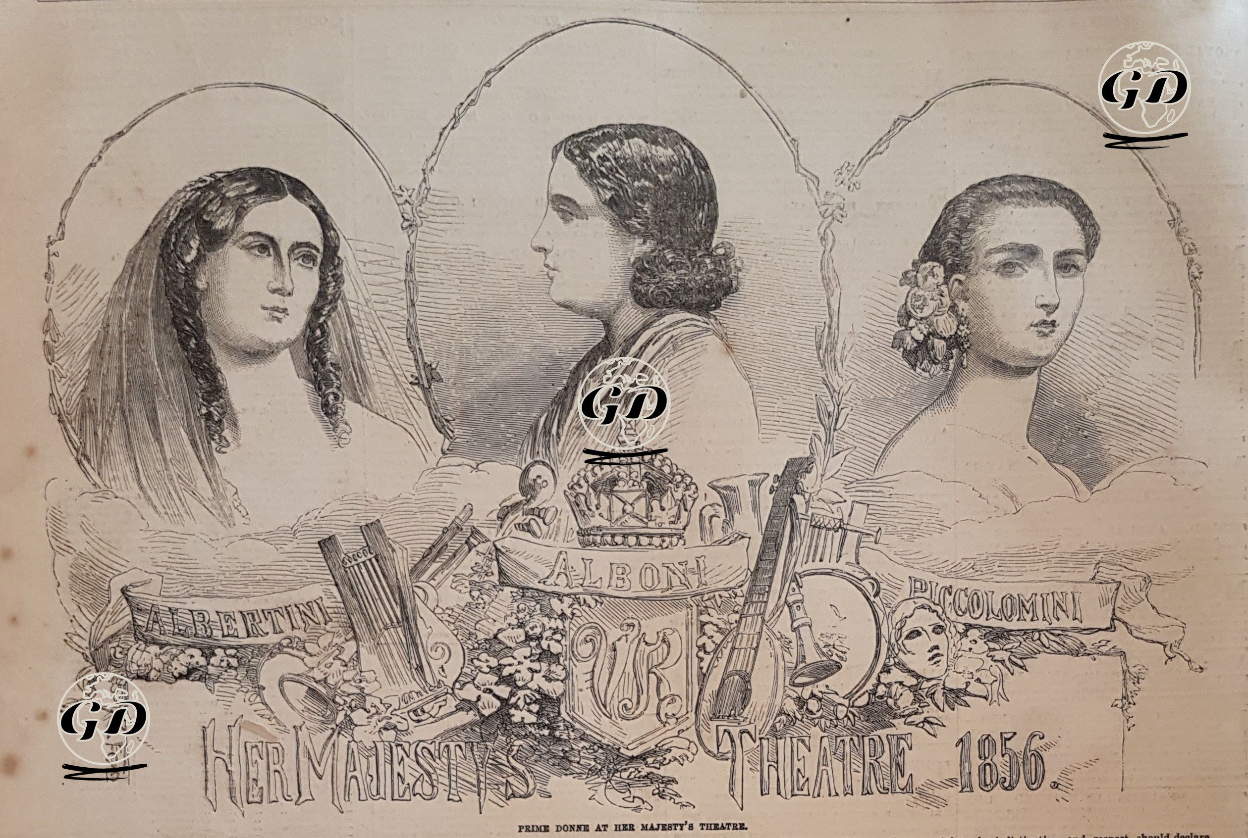 Albertini, Alboni, Piccolomini, Prima Donna, Her Majestys Theatre -  - 1856