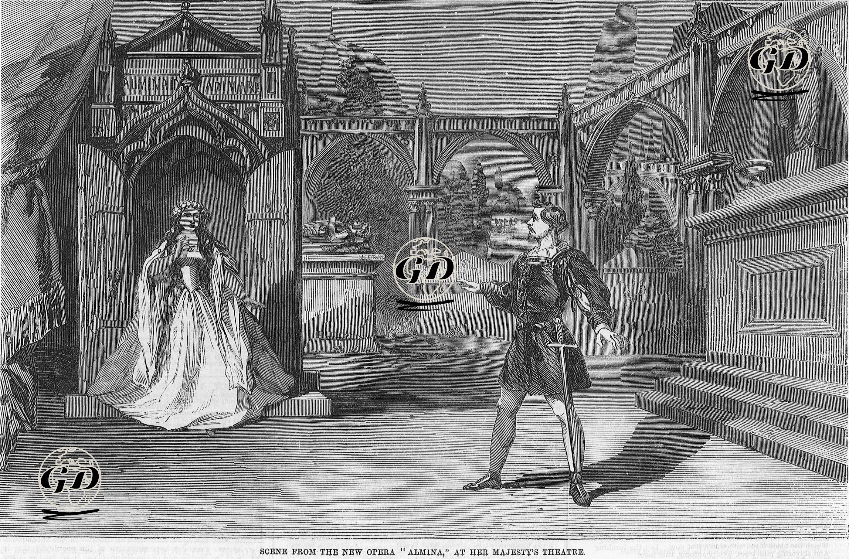 "Almina" Operasından Bir Sahne, Kraliyet  Tiyatrosu -  - 1860