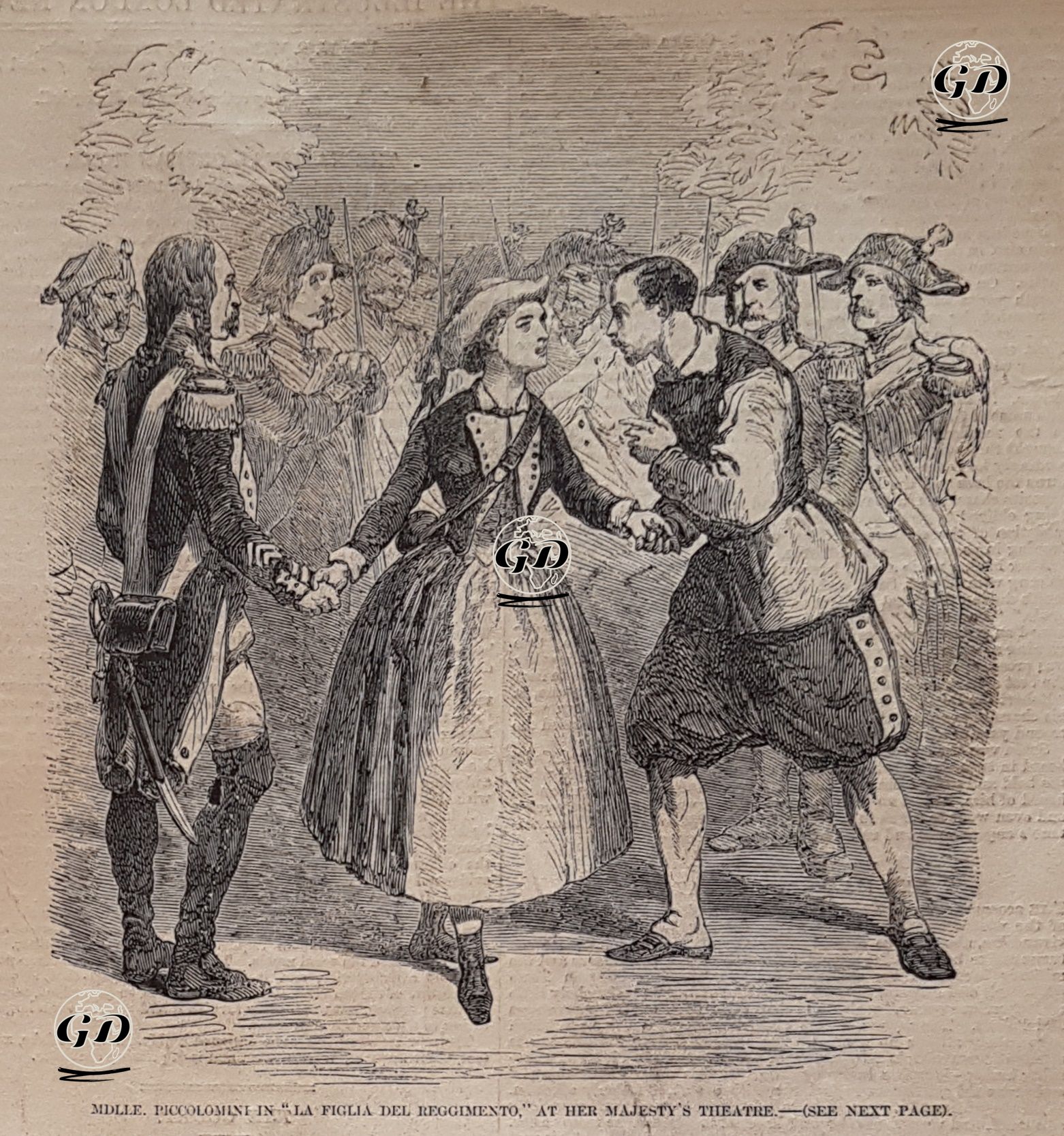 "Alayın Kızı" Operasında Marietta Piccolomini, Kraliyet Tiyatrosu  -  - 1856