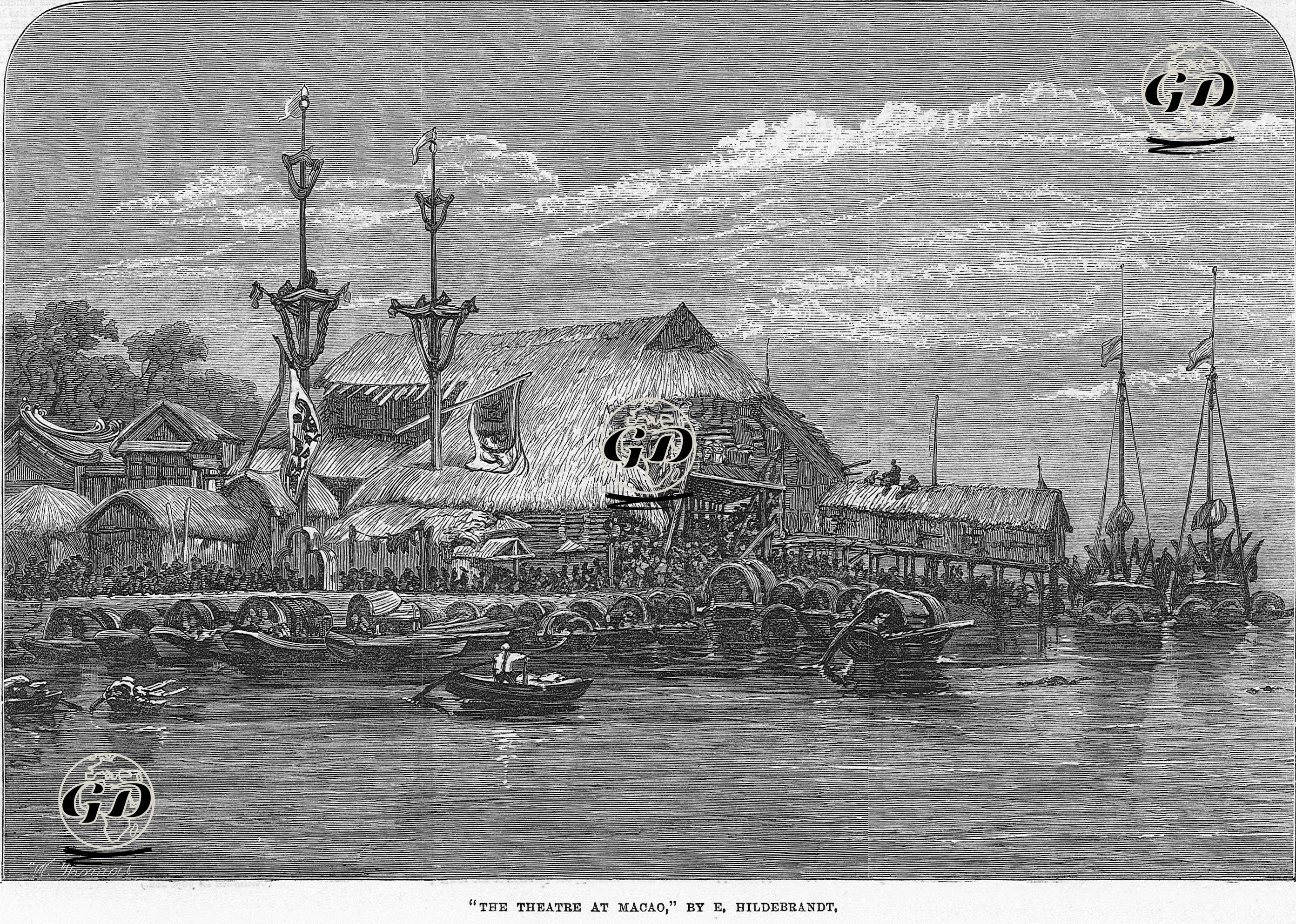 The Theatre At Macao -  - 1866
