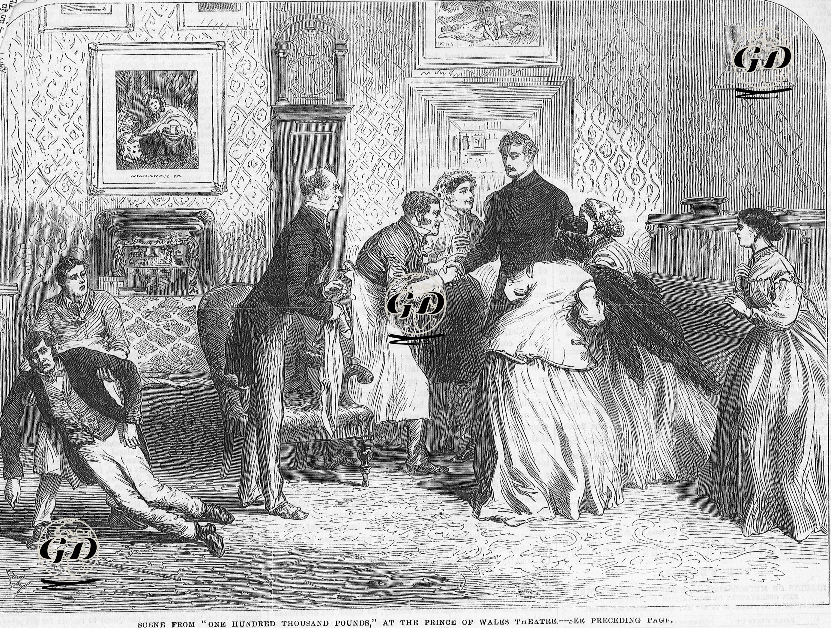 "Yüzbin Pound" Oyunundan Bir Sahne, Galler Prensi Tiyatrosu -  - 1866