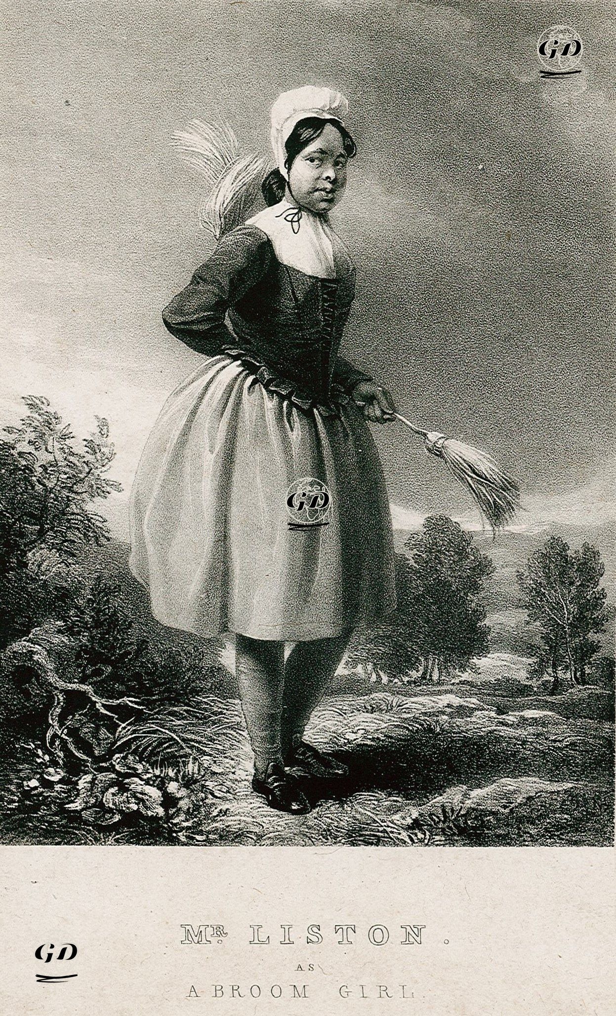John Liston Temizlikçi Kız Rolünde -  - 1820's