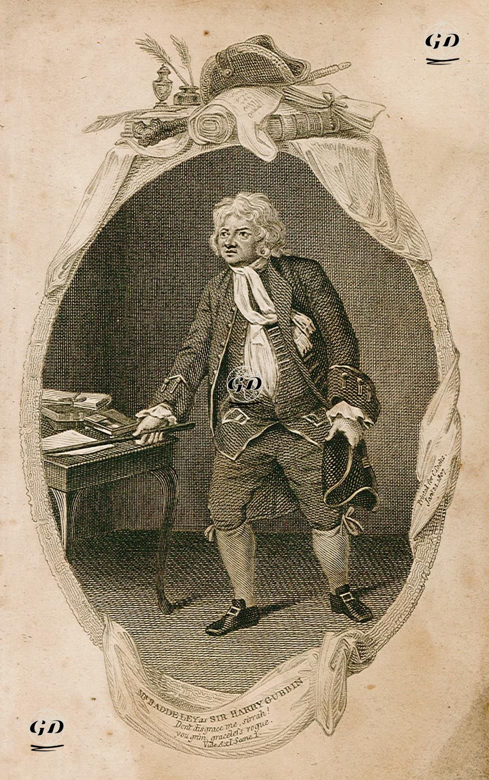 Mr.Baddeley As Sir Harry Gubbin, Act I. Scene I.(The Tender Husband) -  - 1807