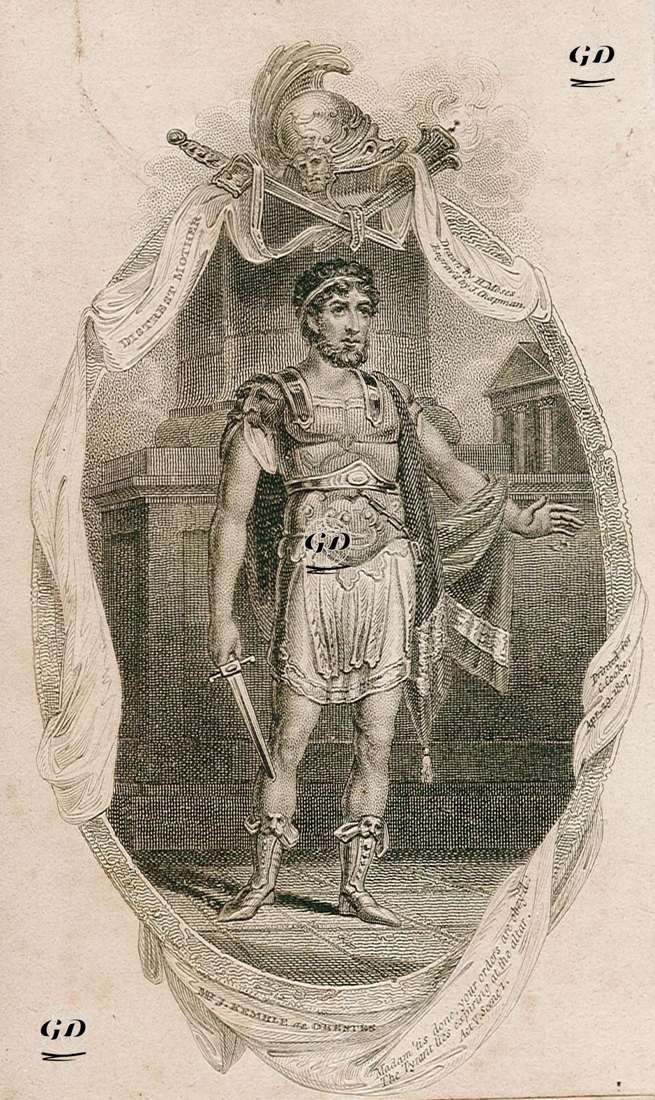 "Sıkıntılı Anne" Oyununda Orentes Rolünde J. Kemple,  V. Perde I.Sahne  - Henry Moses (1782-1870) - 1807