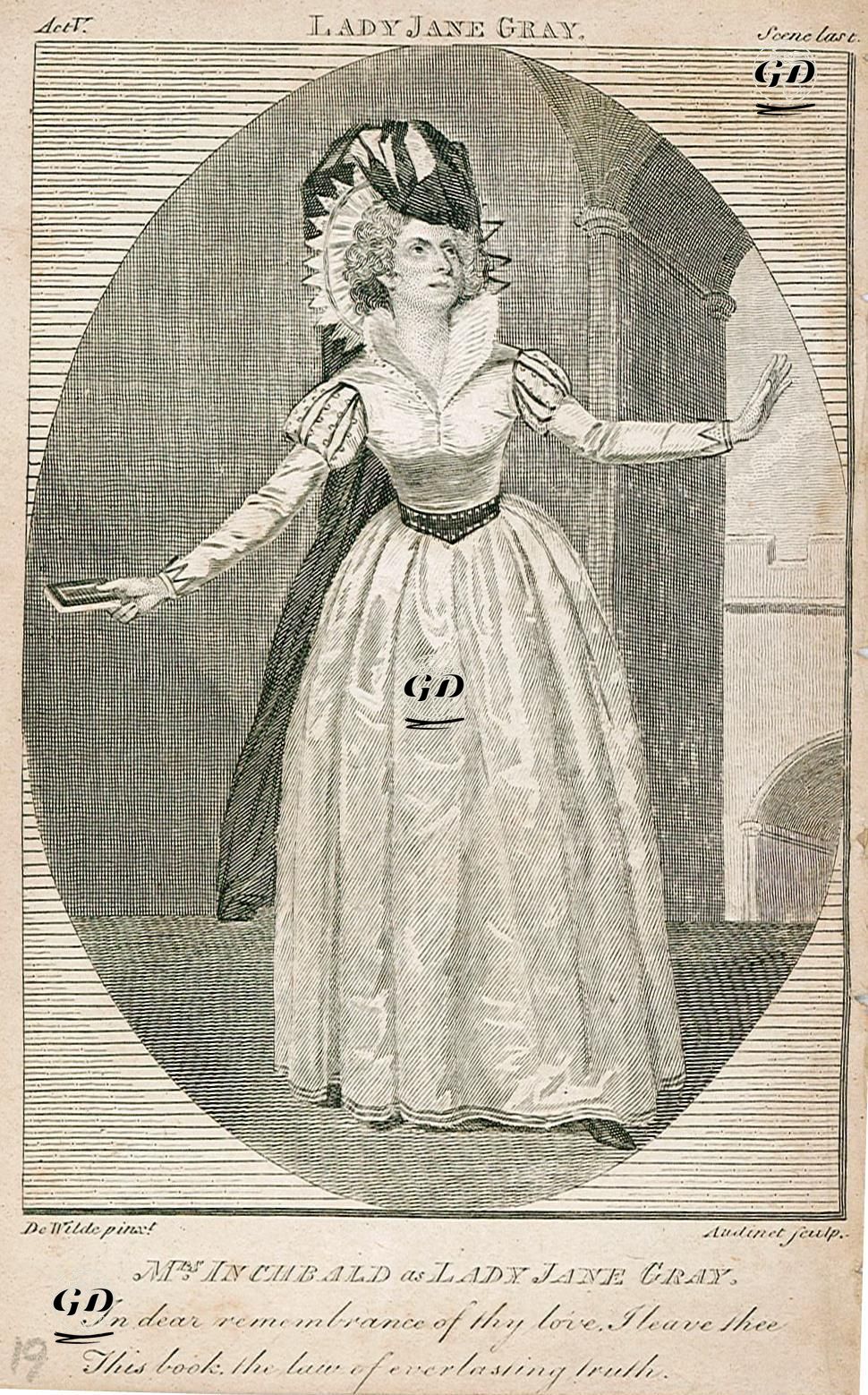 "Leydi Jane Gray" V. Perde Son Sahne, Leydi Jane Gray Rolünde Bayan İnchbald - Samuel De Wilde (1748-1832) - 1791