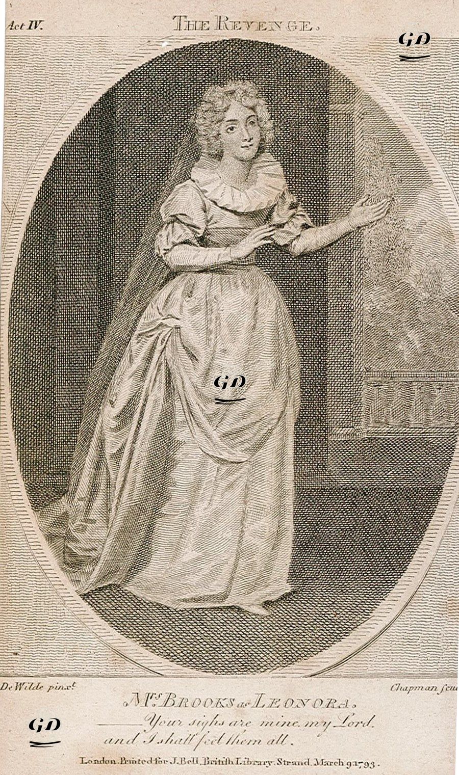 The Revenge, Mrs.Brooks As Leonara  Act IV. - Samuel De Wilde (1748-1832) - 1793