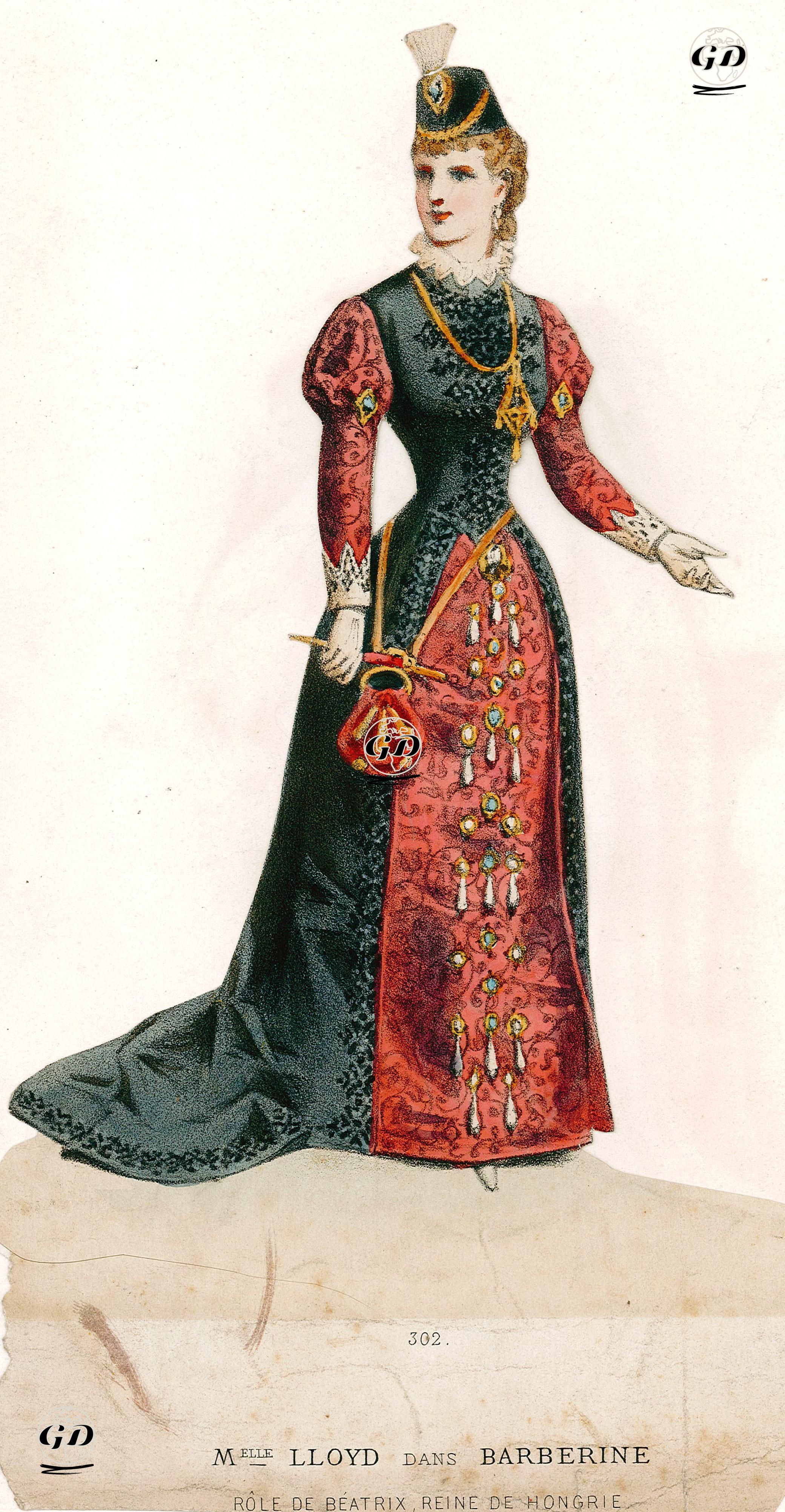 "Barberine" Oyununda Bayan Lloyd Macarisyan Kraliçesi Beatrix Rolünde -  - 1880's