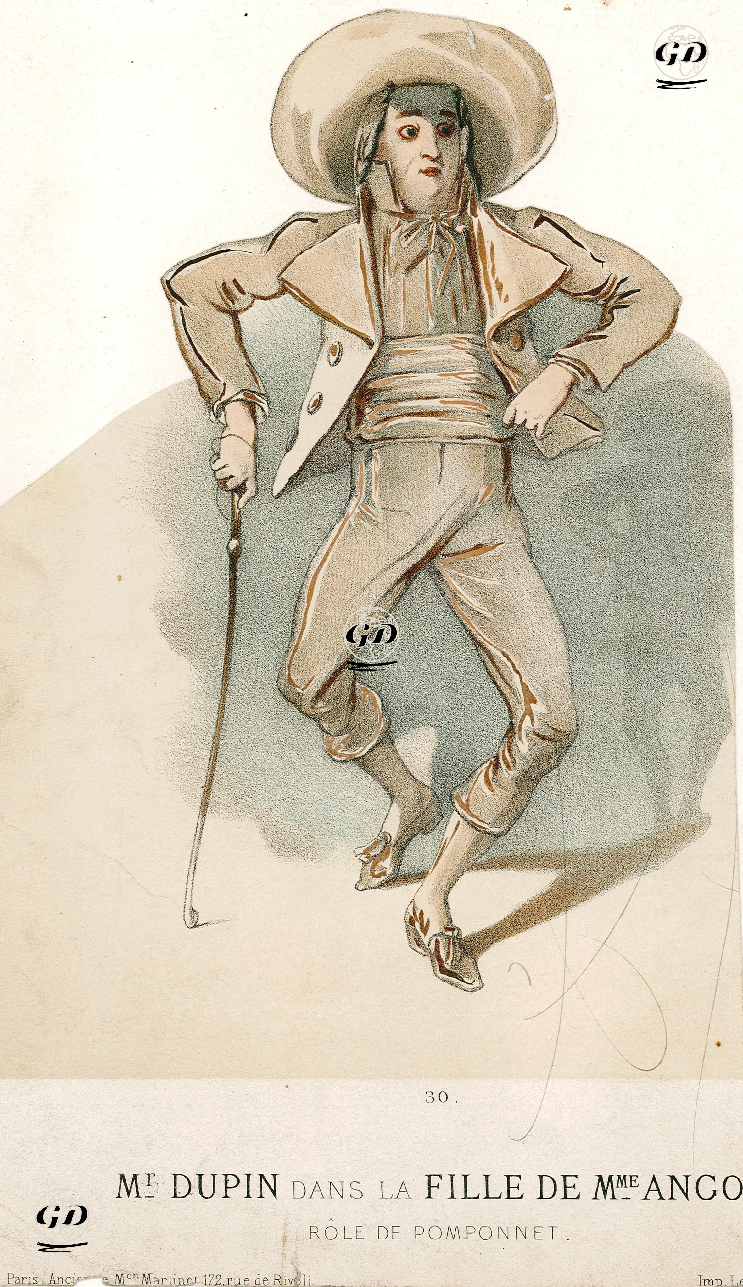 "Bayan Angot'un Kızı" Operasında Bay Dupin Pomponnet Rolünde -  - 1880's