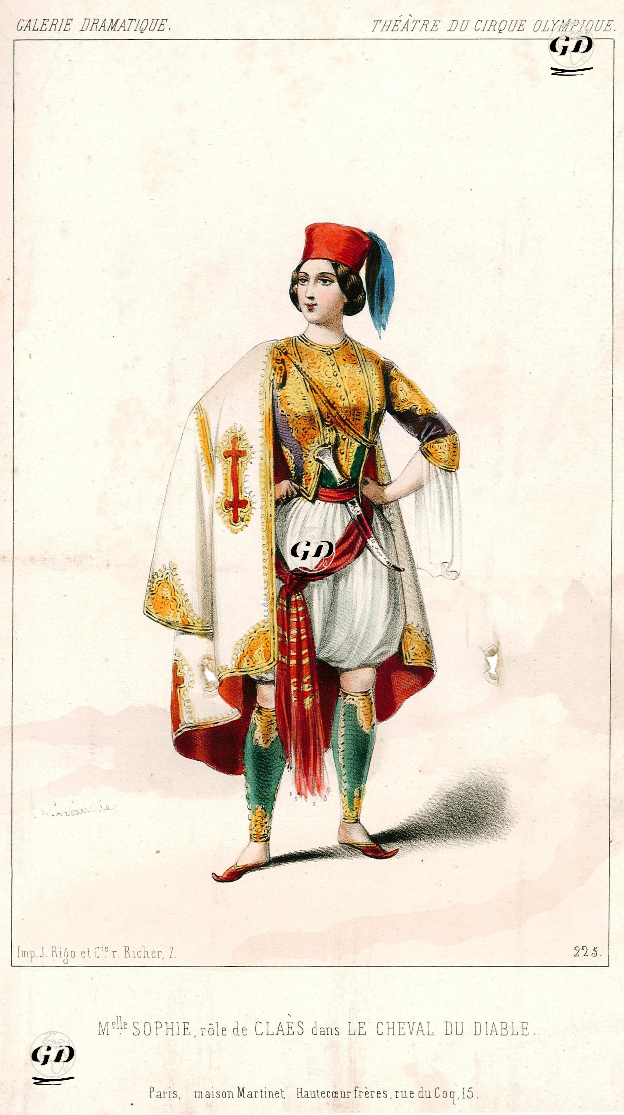 Melle.Sophie Role De Claes Dans Le Cheval Du Diable-Theatre du Cirque Olympique - Alexandre Lacauchie - 1846