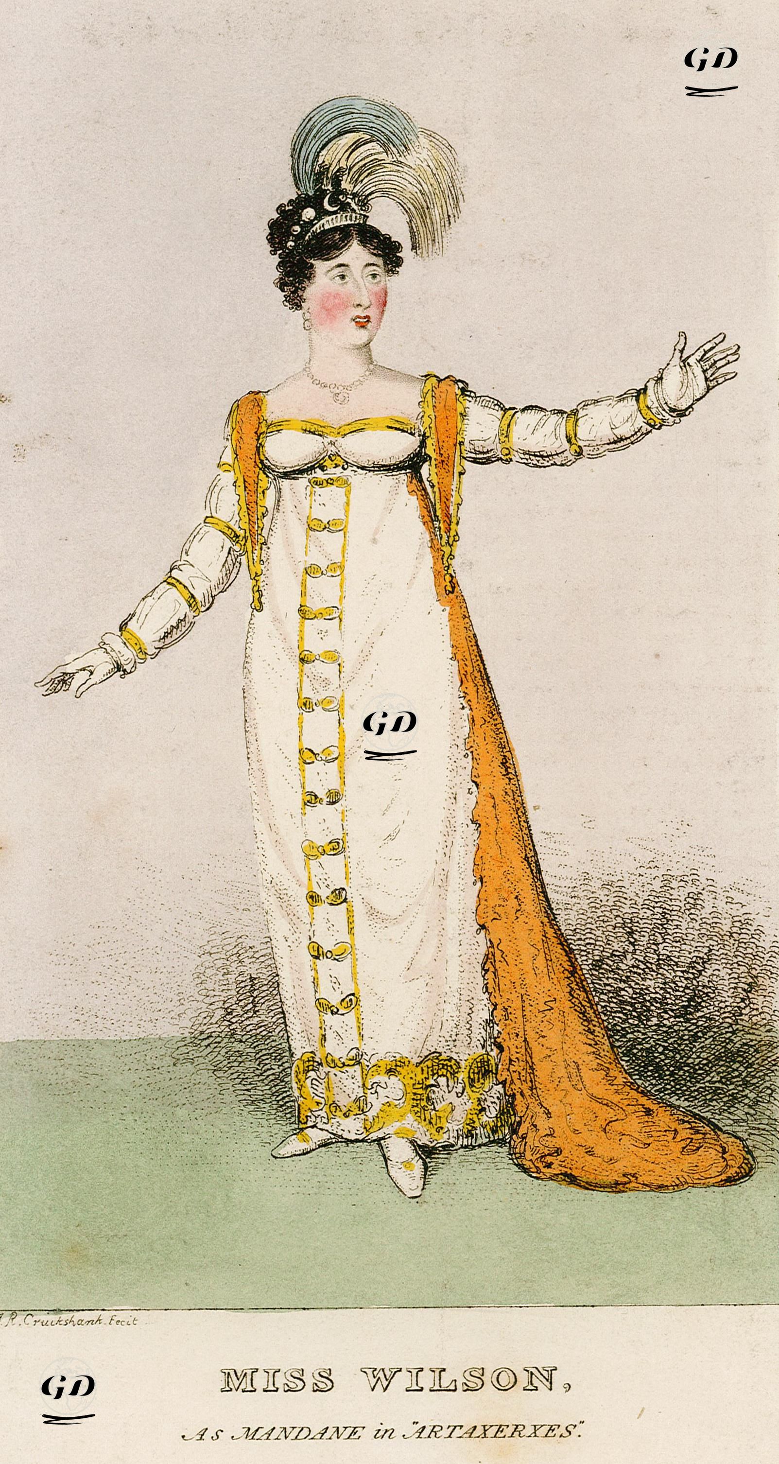 "Artaserhas" Operasında Mary Anne Wilson Mandane Rolünde - Isaac Robert Cruikshank (1789-1856) - 1820's