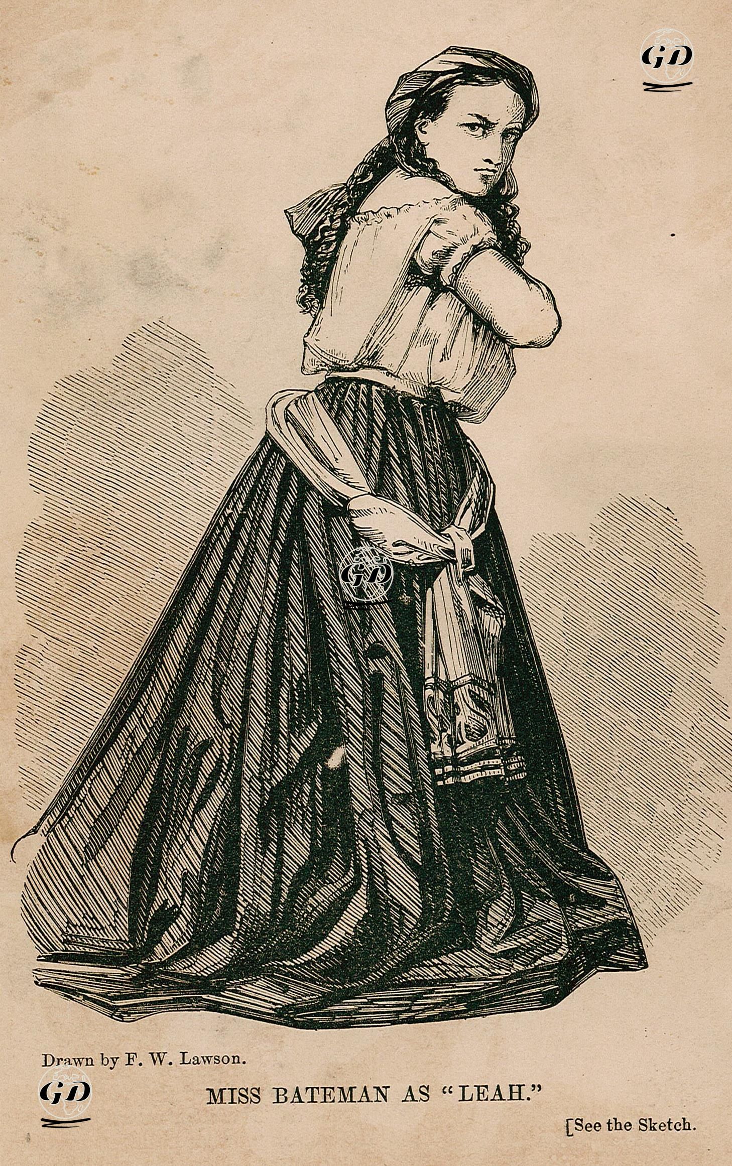 Miss Bateman As "Leah" (Leah, The Forsaken) - F.W.Lawson - 1863