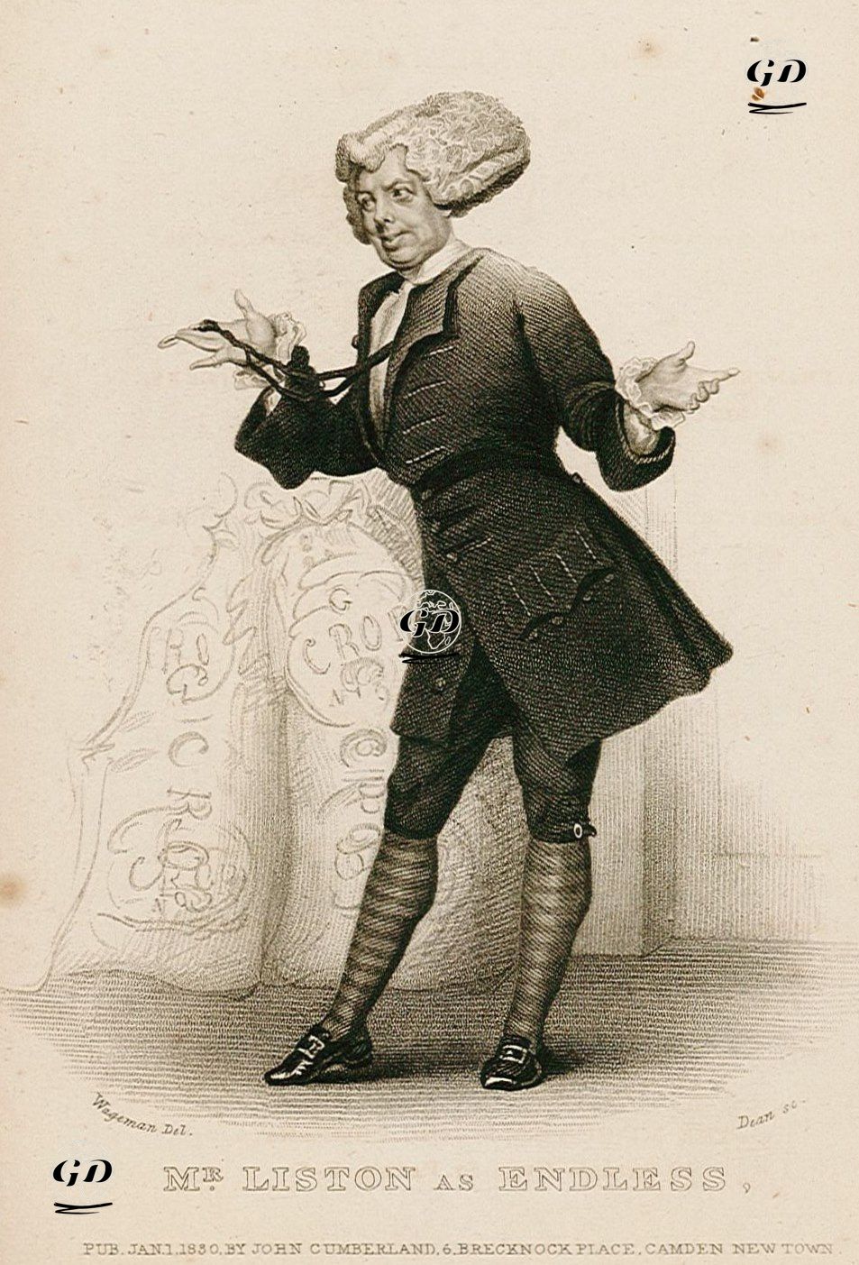 Mr.Liston As Endless - Thomas Charles Wageman (1787-1863) - 1830