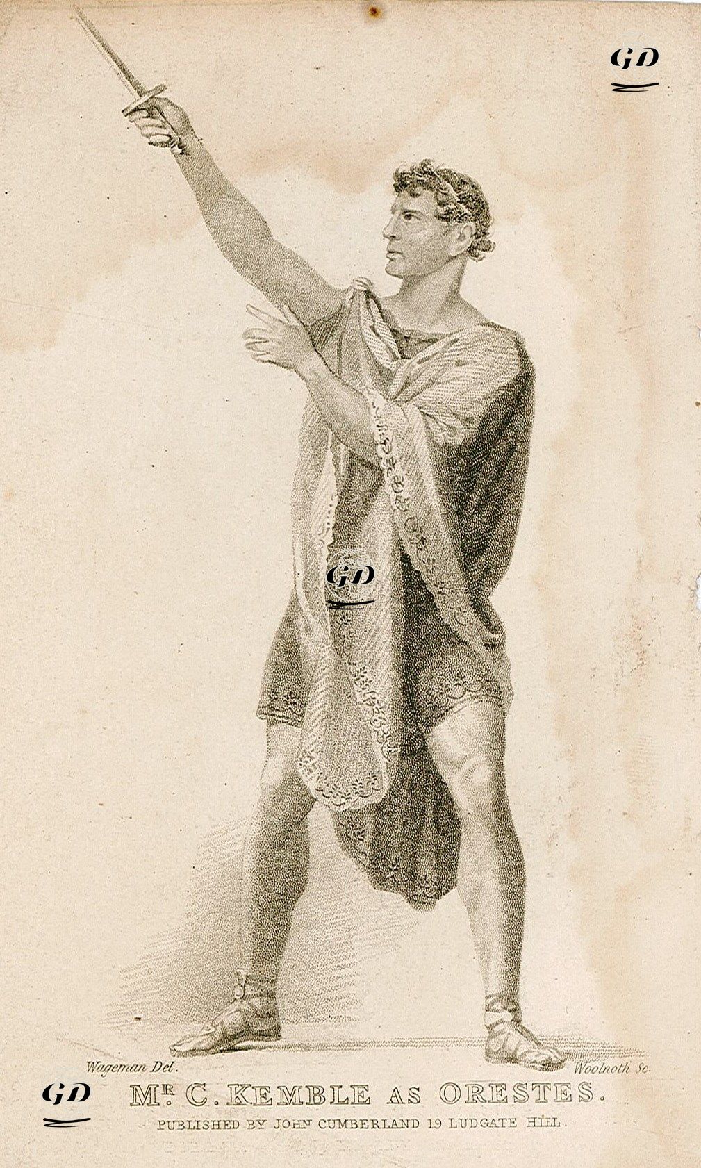Mr. C.Kemple As Orestes (Distrest Mother) - Thomas Charles Wageman (1787-1863) - 1830's