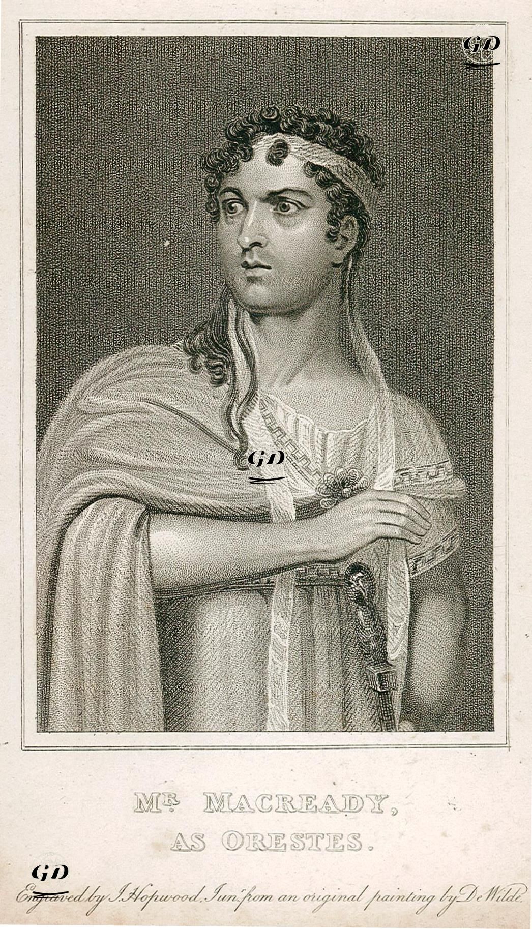 William Charles Macready  Orestes Rolünde  IV.Perde I.Sahne(Sıkıntılı Anne) - Samuel De Wilde (1748-1832) - 1800's