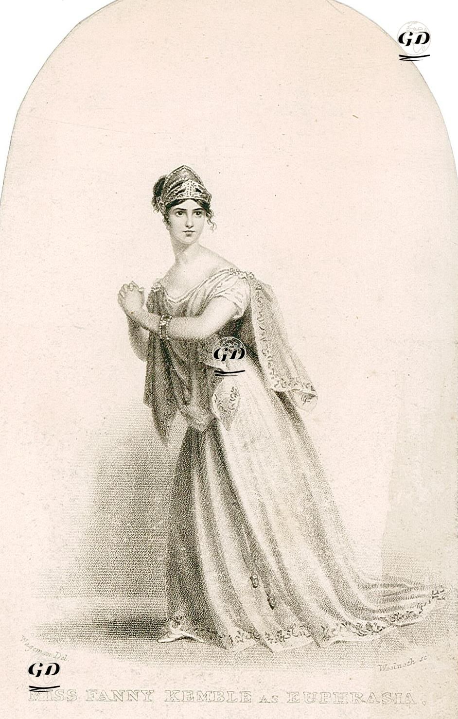 Fanny Kemble Euphrasia Rolünde(Yunanlı Kız Evlat) - Thomas Charles Wageman (1787-1863) - 1830