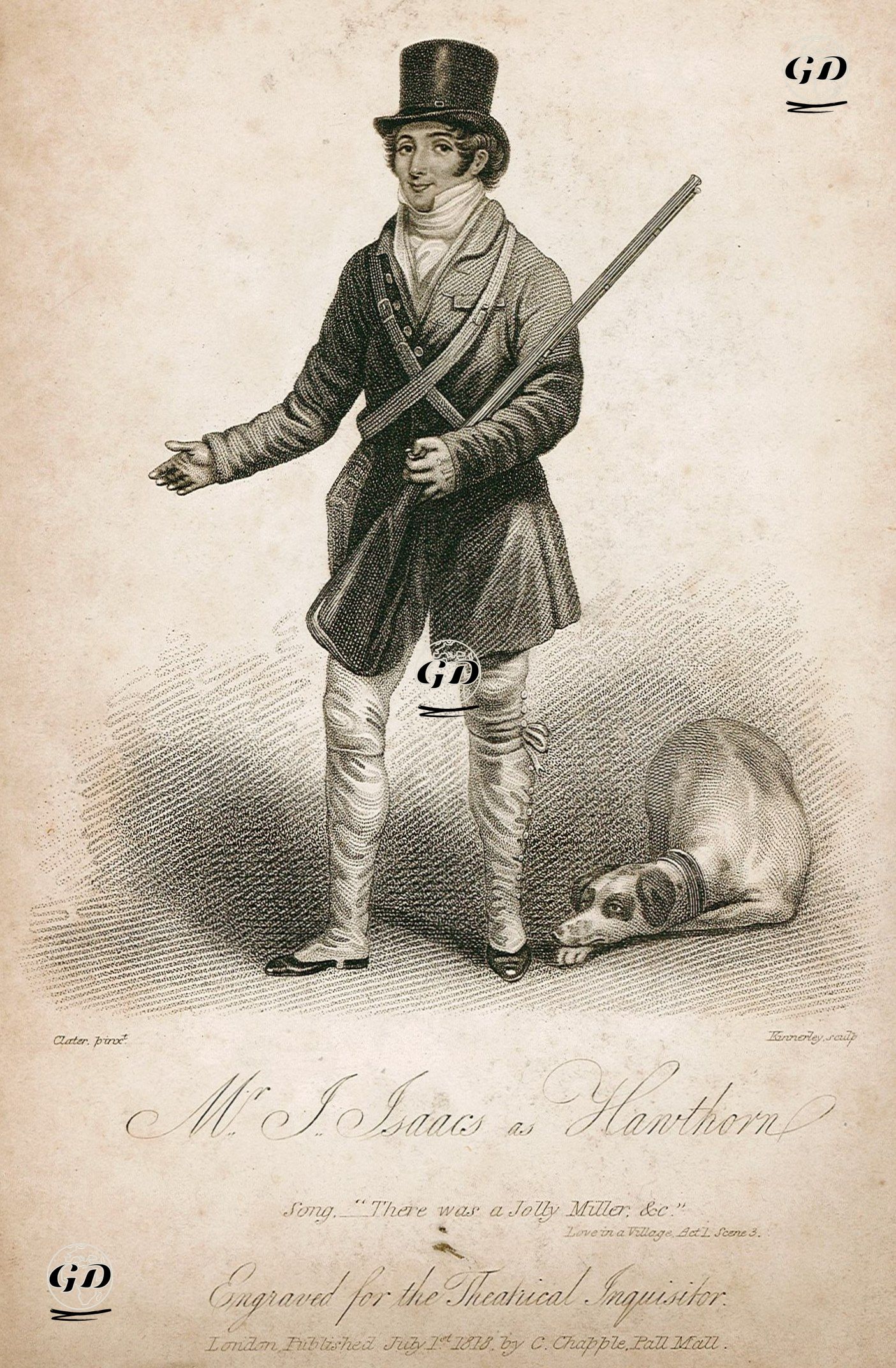 "Bir Köyde Aşk" Operasında John İsaacs Hanthorn Rolünde, I.Perde III.Sahne - Thomas Clater (1789-1867) - 1818