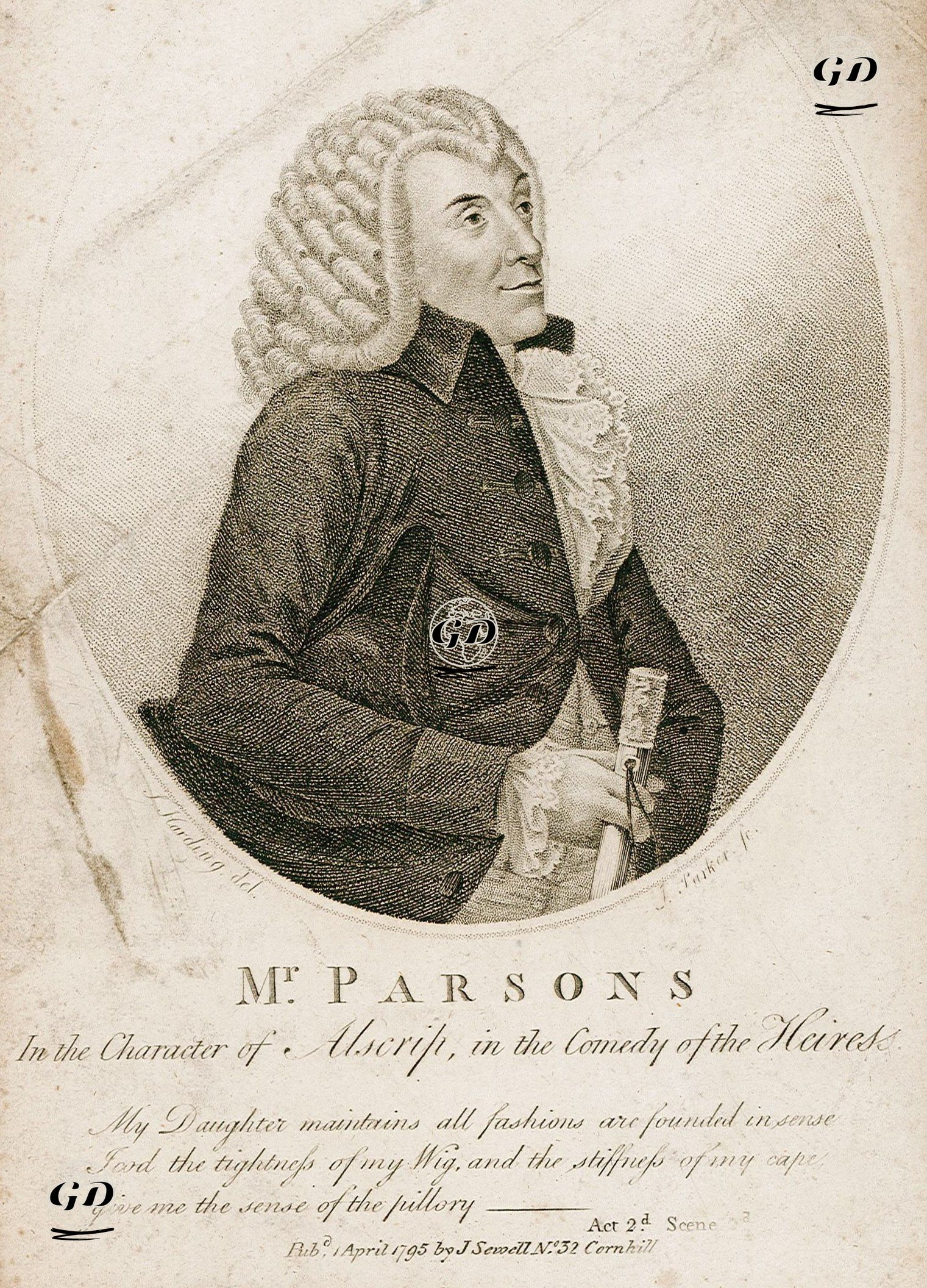"Mirasçı (Varis)" Komedisinde Williams Parsons Alscrip Rolünde II.Perde III.Sahne - Silvester Harding (1745-1809) - 1795