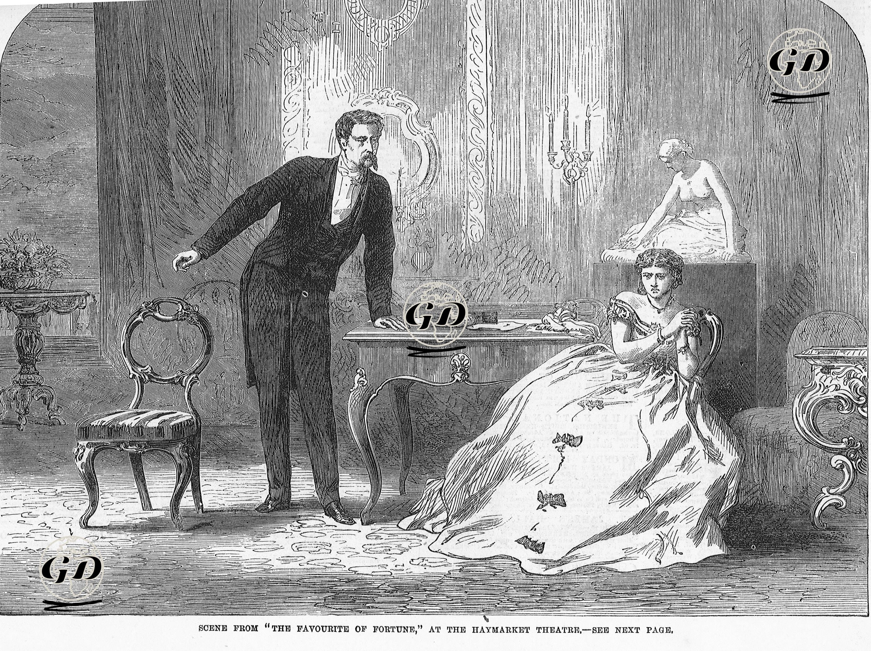"Şanslı An" Oyunundan Bir Sahne, Adelphi Tiyatrosu  -  - 1868
