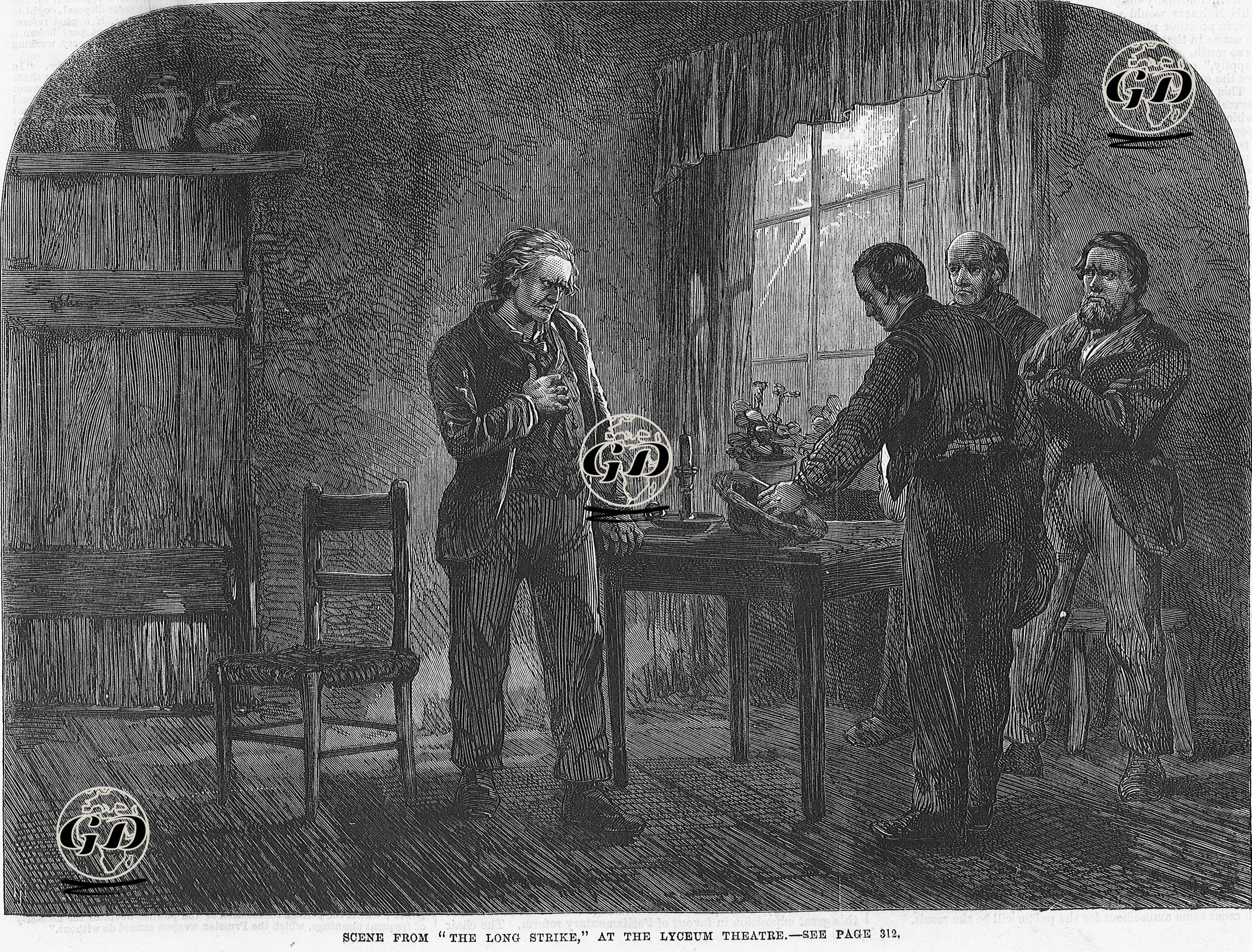 Scene From "The Long Strike" At The Lyceum Theatre -  - 1866