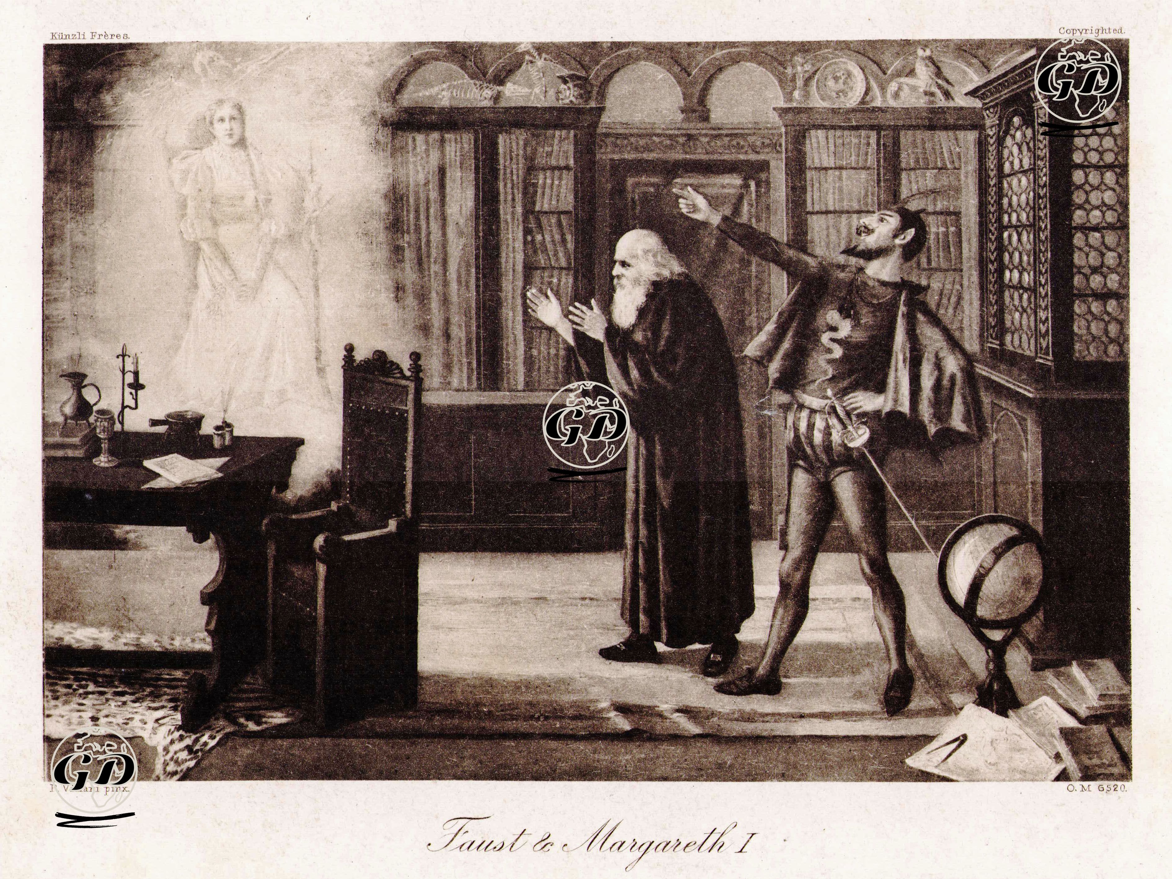 Faust ve Margaret - P.Villani - 1890's