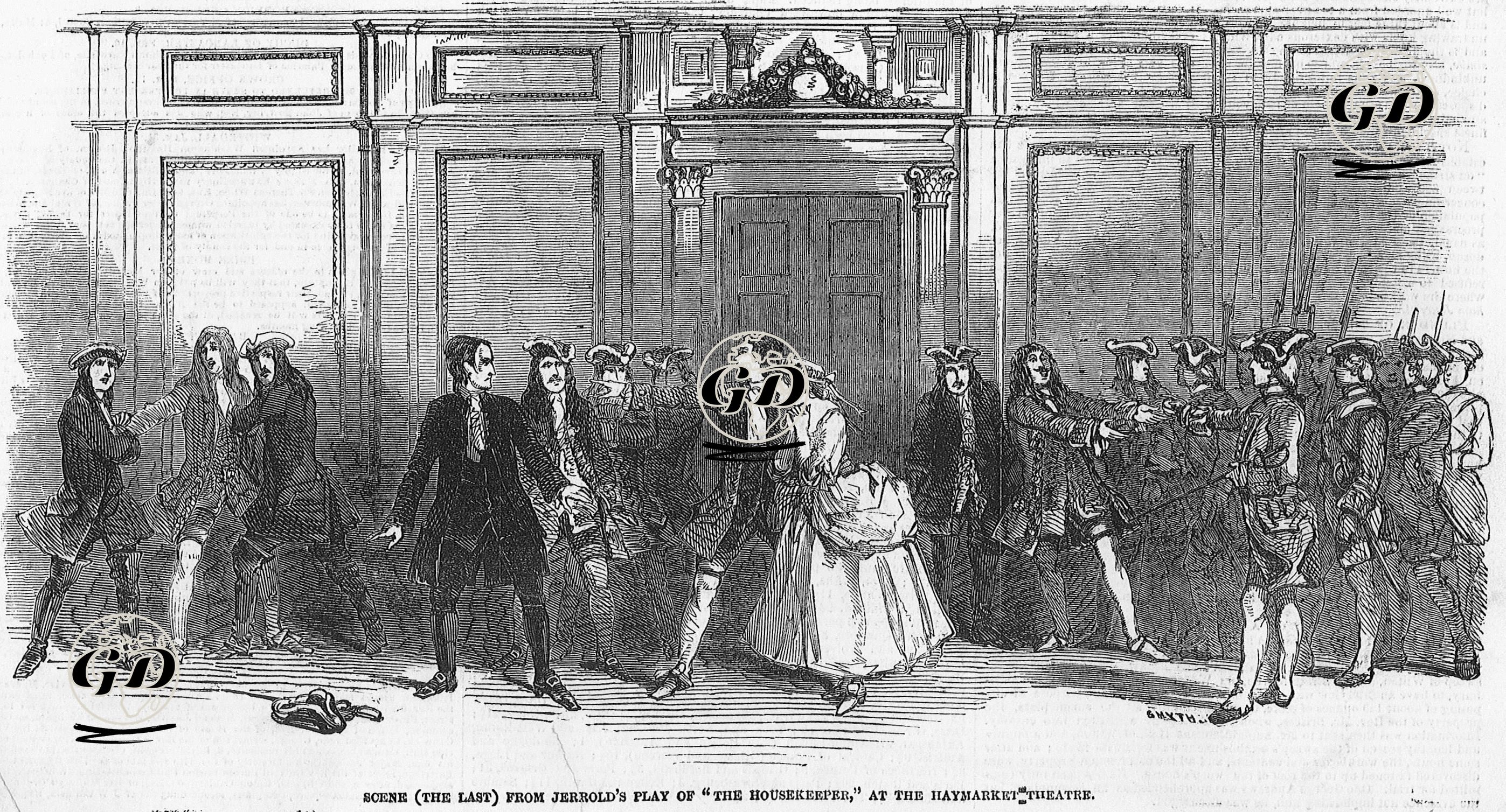 Douglas William Jerrold'un "Kadın Kahya Ya da Beyaz Gül" Oyununda Son Sahne, Haymarket Tiyatrosu  -  - 1849