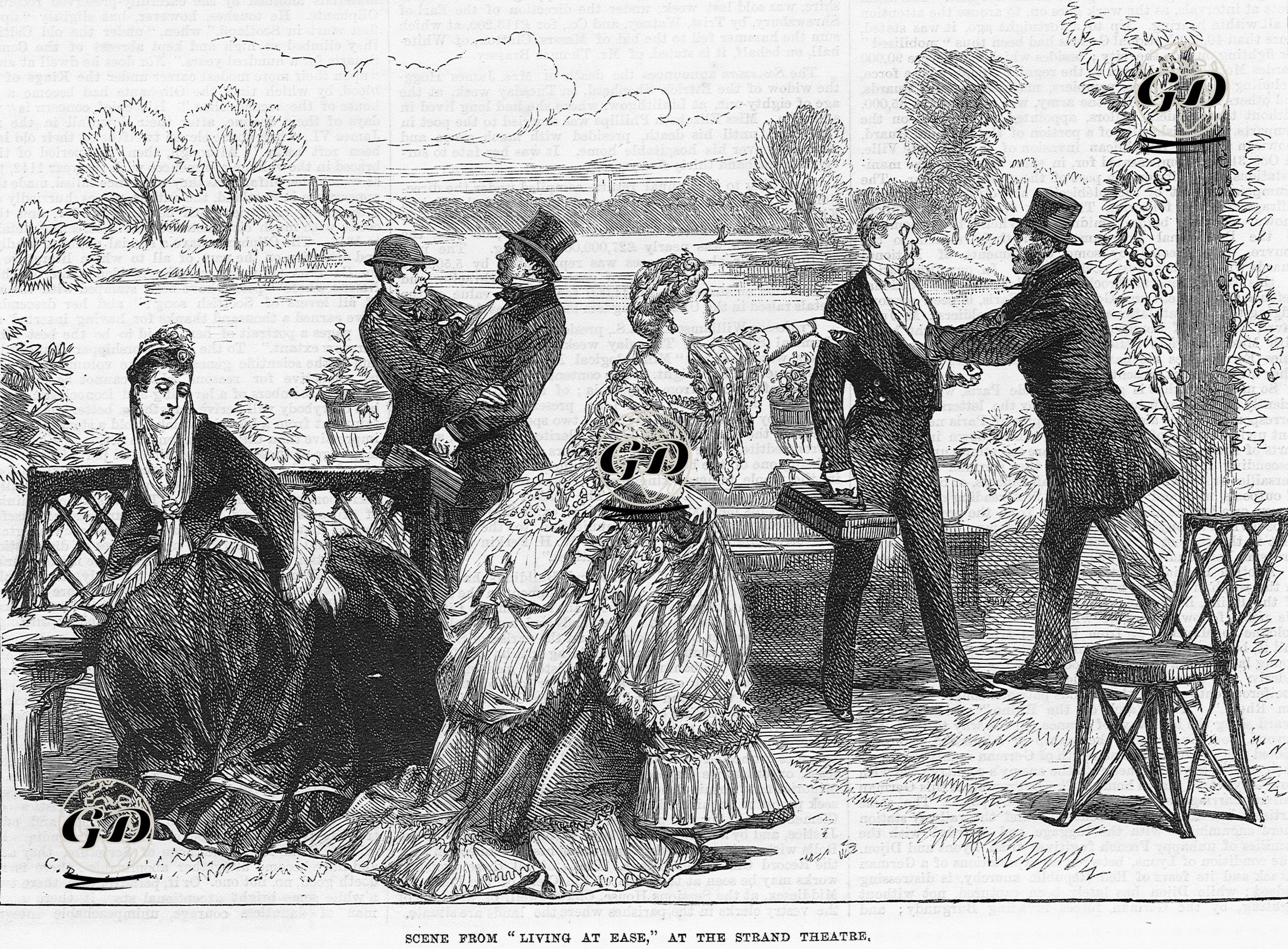 "Living At Ease (Rahat Yaşam)" Oyunundan Bir Sahne, Strand Tiyatrosu  -  - 1870