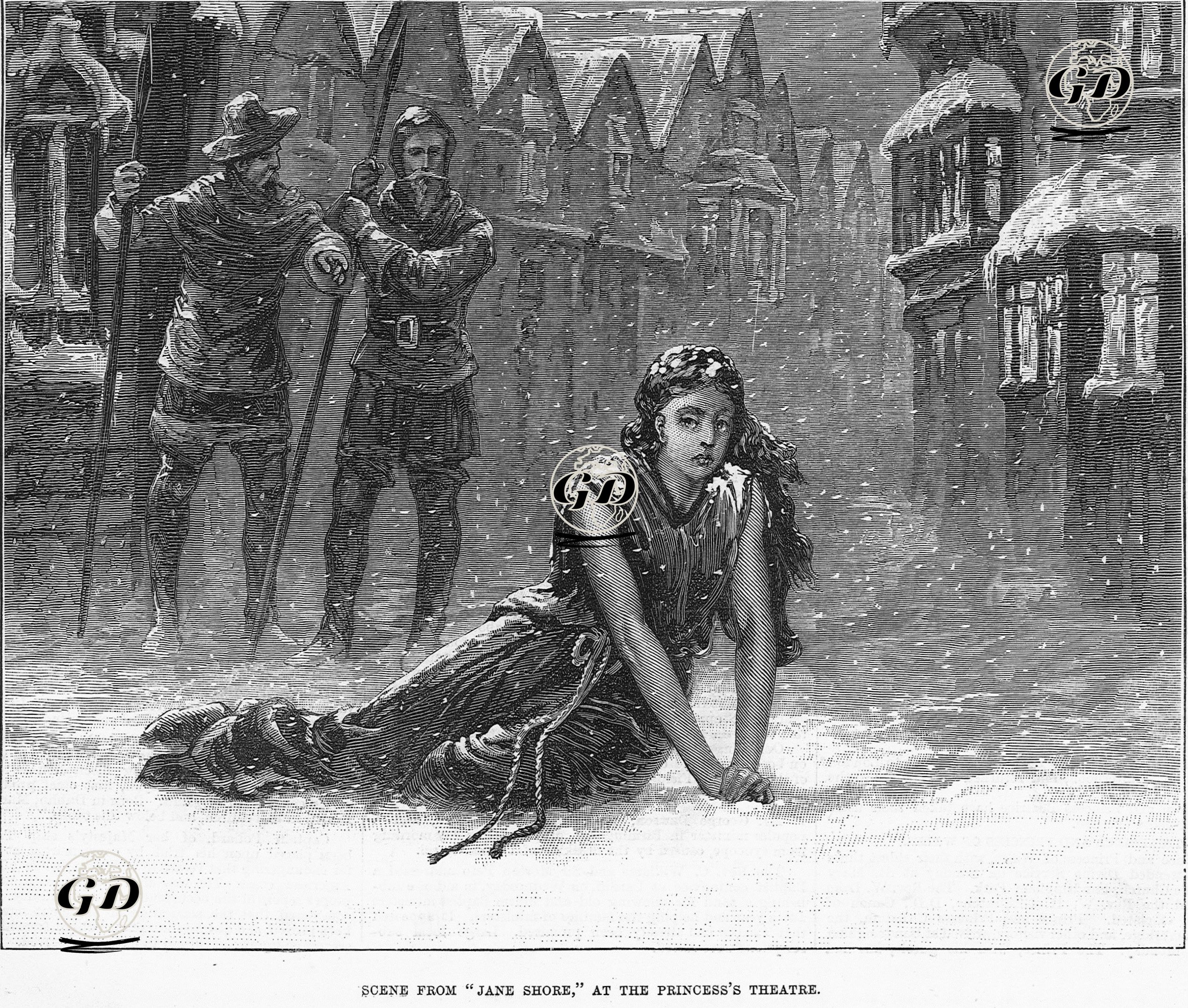 Scene From "Jane Shore" Oyunundan Bir Sahne, Prenses Tiyatrosu  -  - 1876