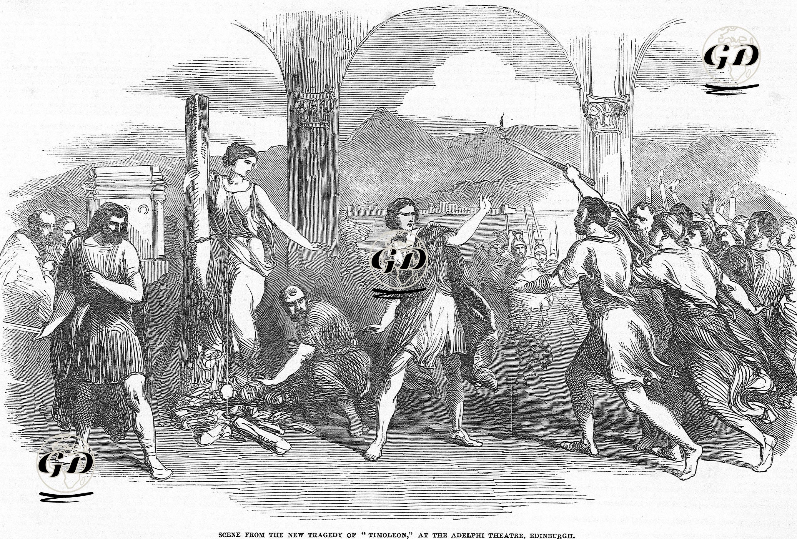 "Timeleon" Oyunundan Bir Sahne, Adelphi Tiyatrosu, Edinburgh -  - 1852