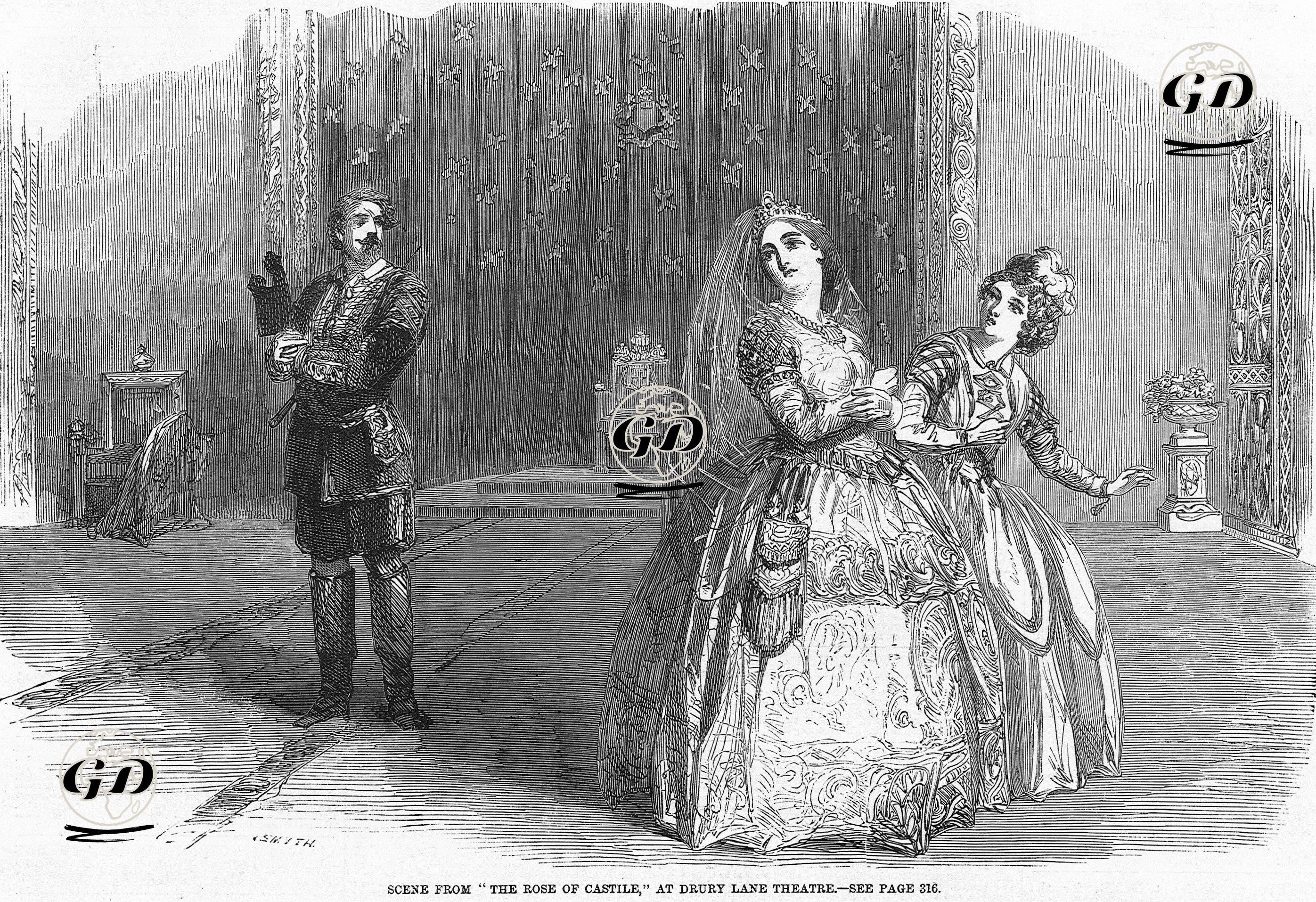 Scene From "The Rose Of Castile" At Drury Lane Theatre  -  - 1858