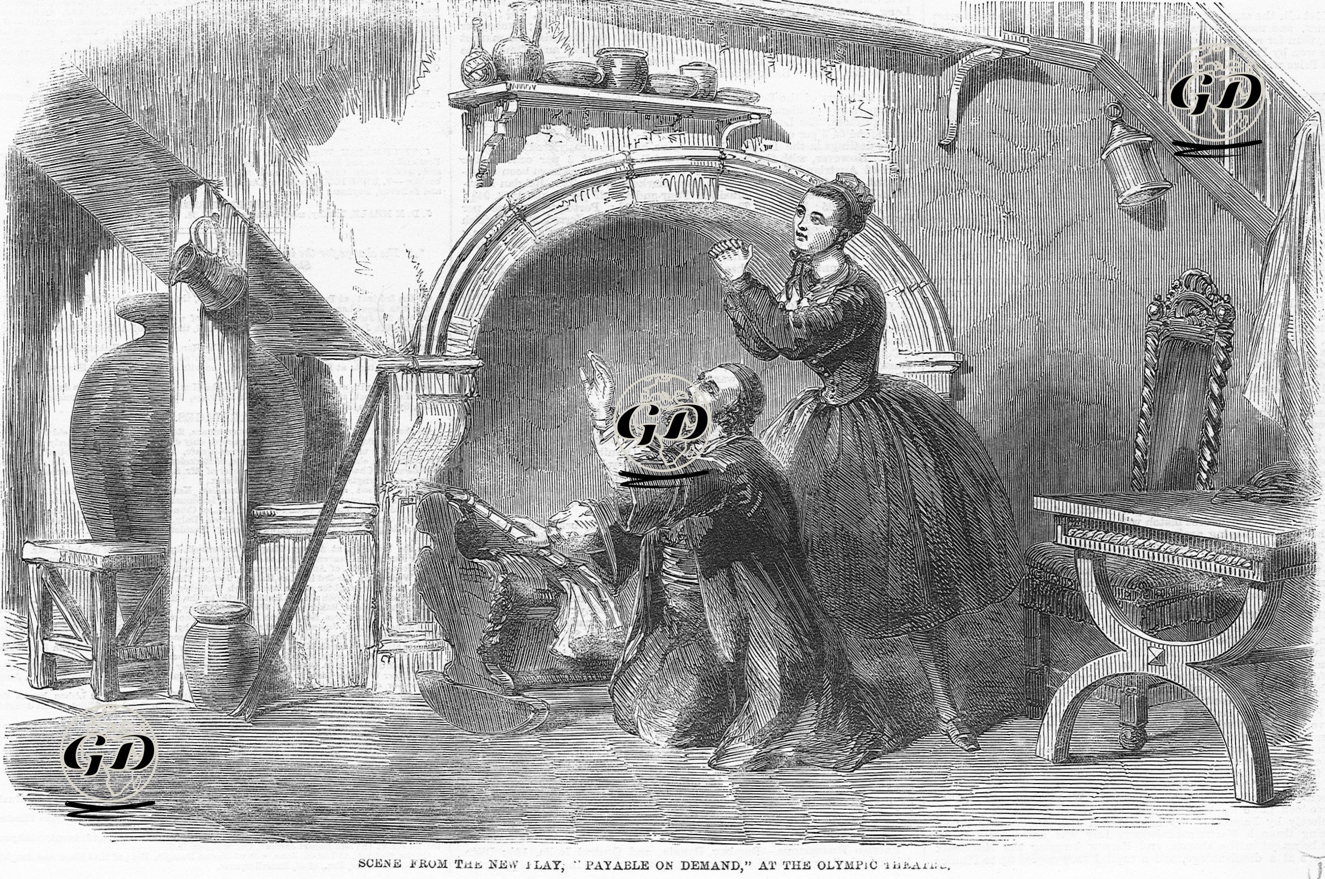 Scene From The New Play "Payable On Demand" At Olympic Theatre  -  - 1859