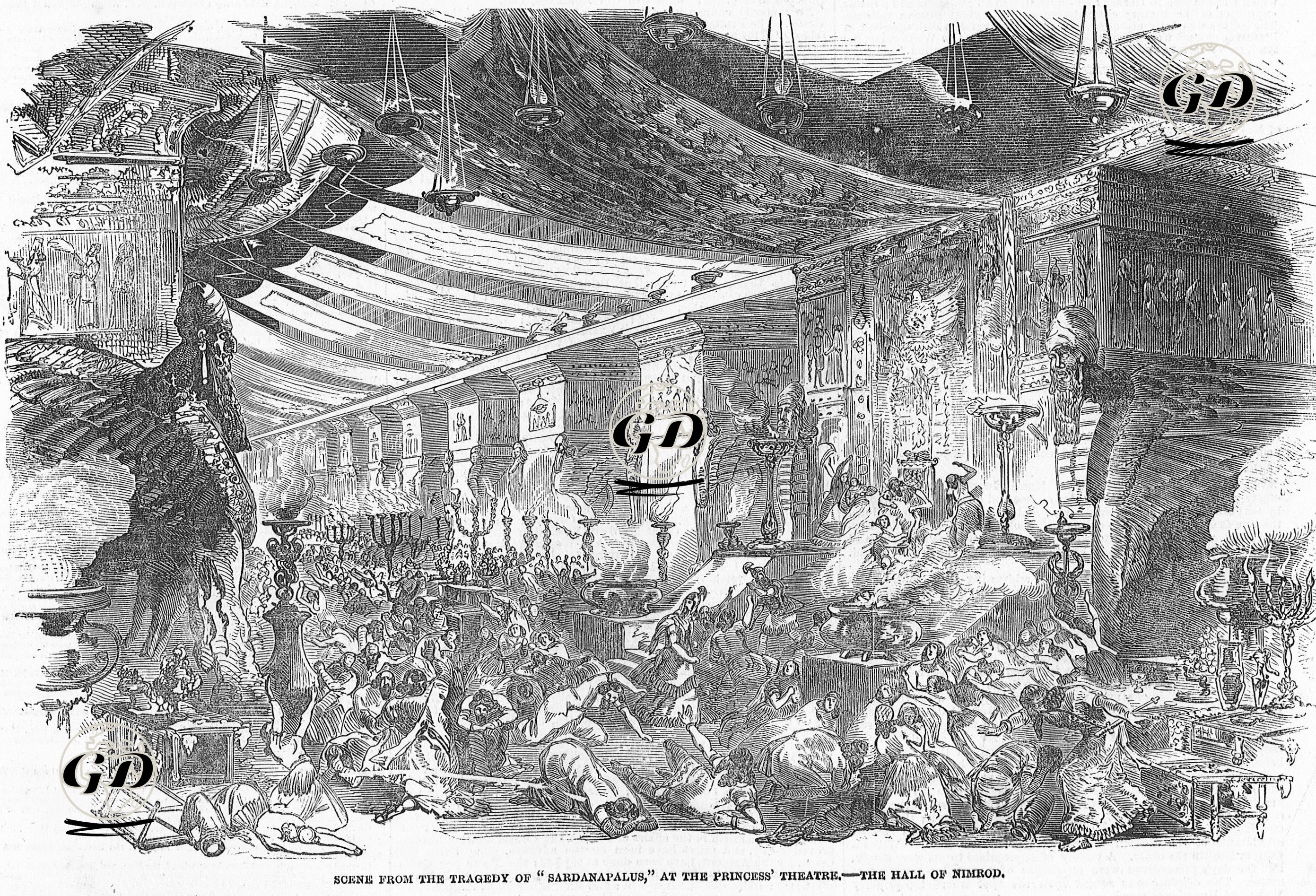 "Sardanapalus" Trajedi Oyunundan Bir Sahne, Prenses Tiyatrosu, Nemrut Salonu -  - 1853