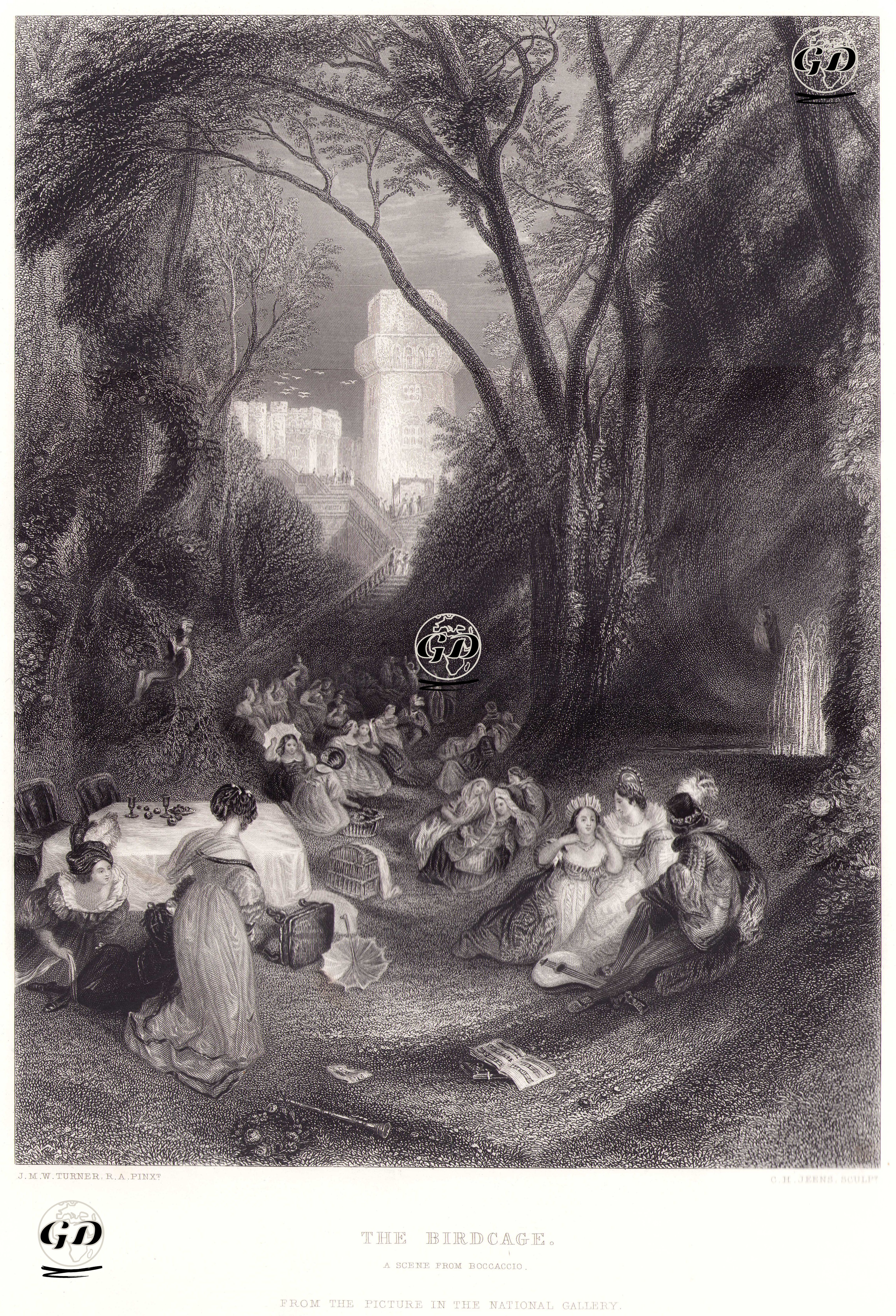 Boccaccio Operasından Bir Sahne "Kuşkafesi" - Joseph Mallord William Turner (1775-1851) - 1862