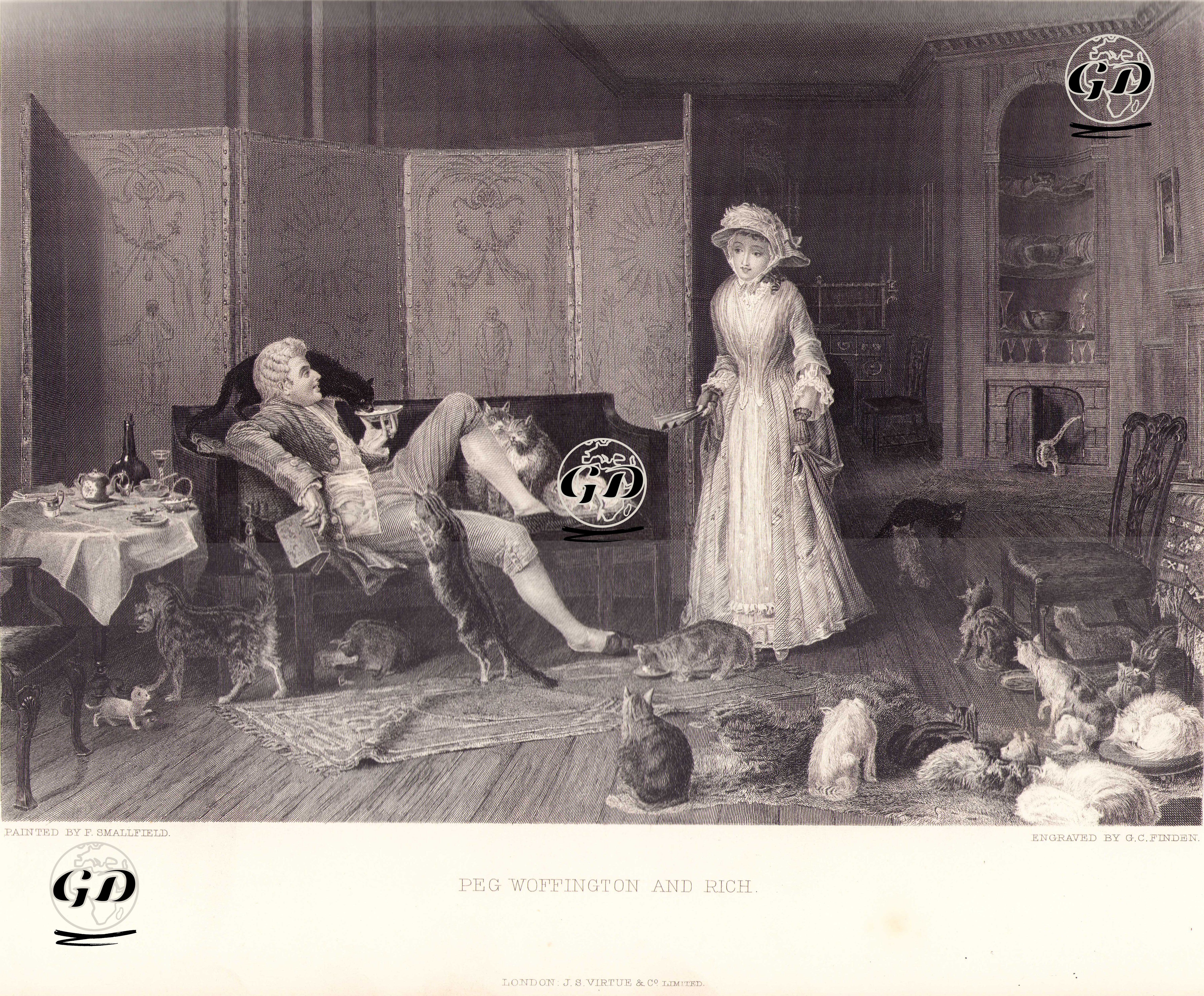 Peg Woffington And Rich - Frederick Smallfield (1829-1915) - 1883