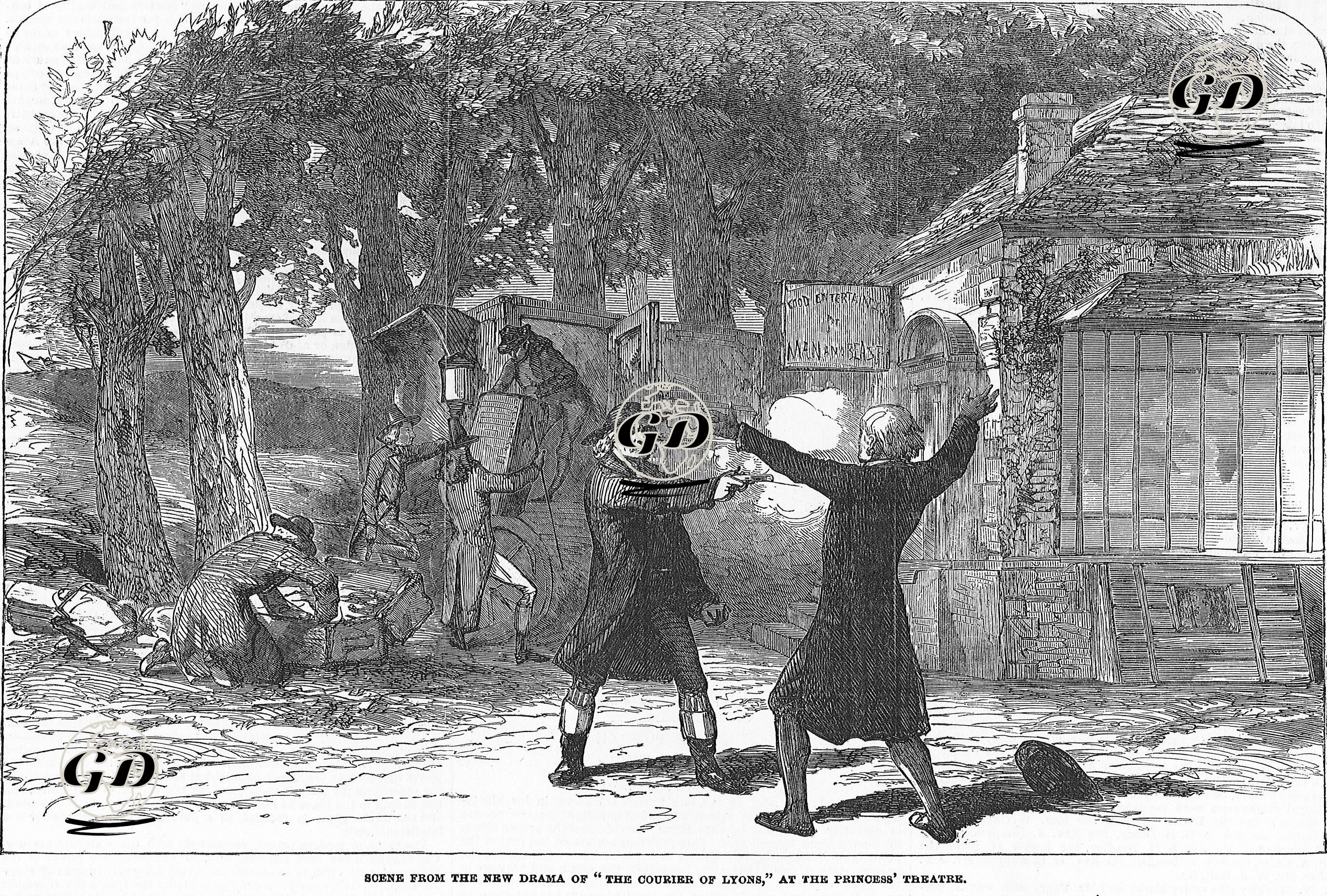 "Lyon Kuryesi" Oyunundan Bir Sahne, Prenses Tiyatrosu  -  - 1854